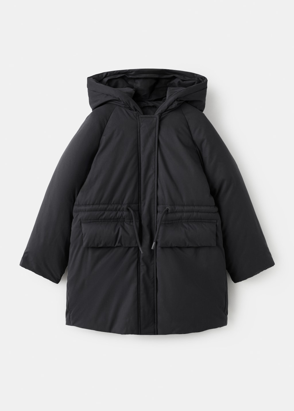 Anorak with shearling-effect hood