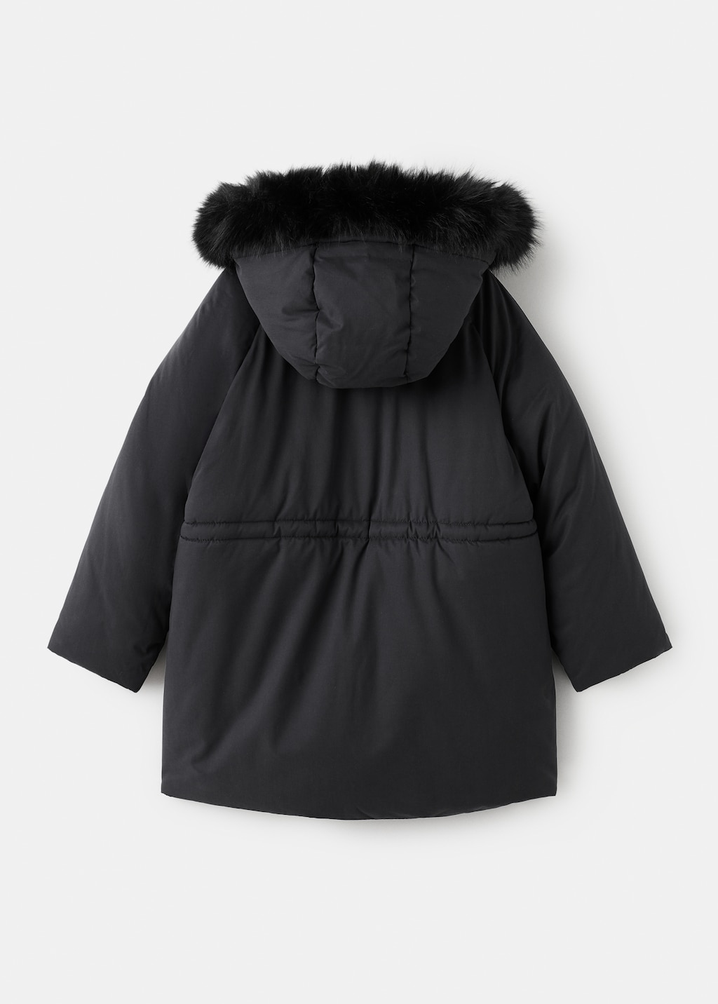 Anorak with shearling-effect hood