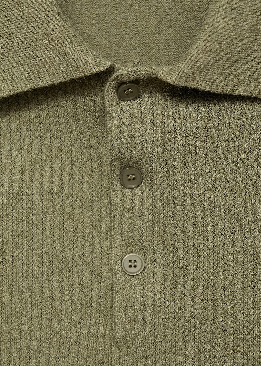 Ribbed knit polo shirt