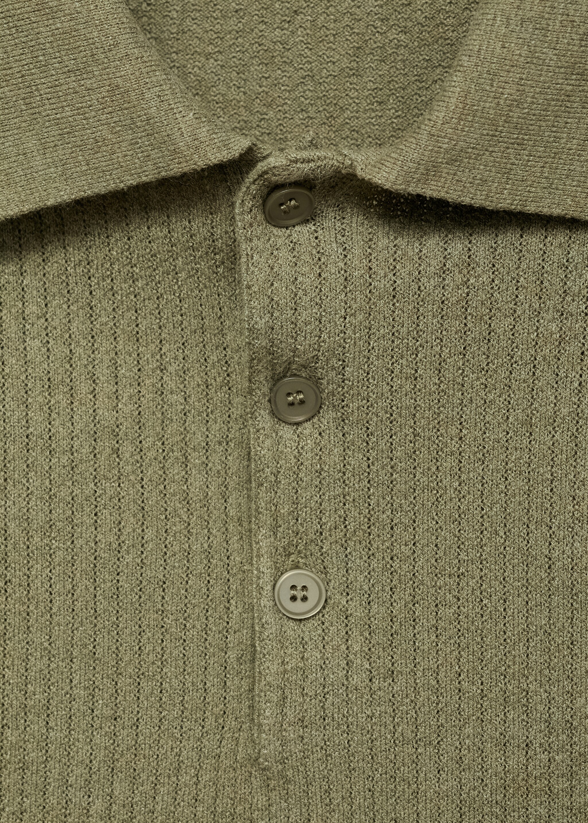 Polo punto canalé - Detalle del artículo 8, Verde oscuro. Ref: 17037763-00.