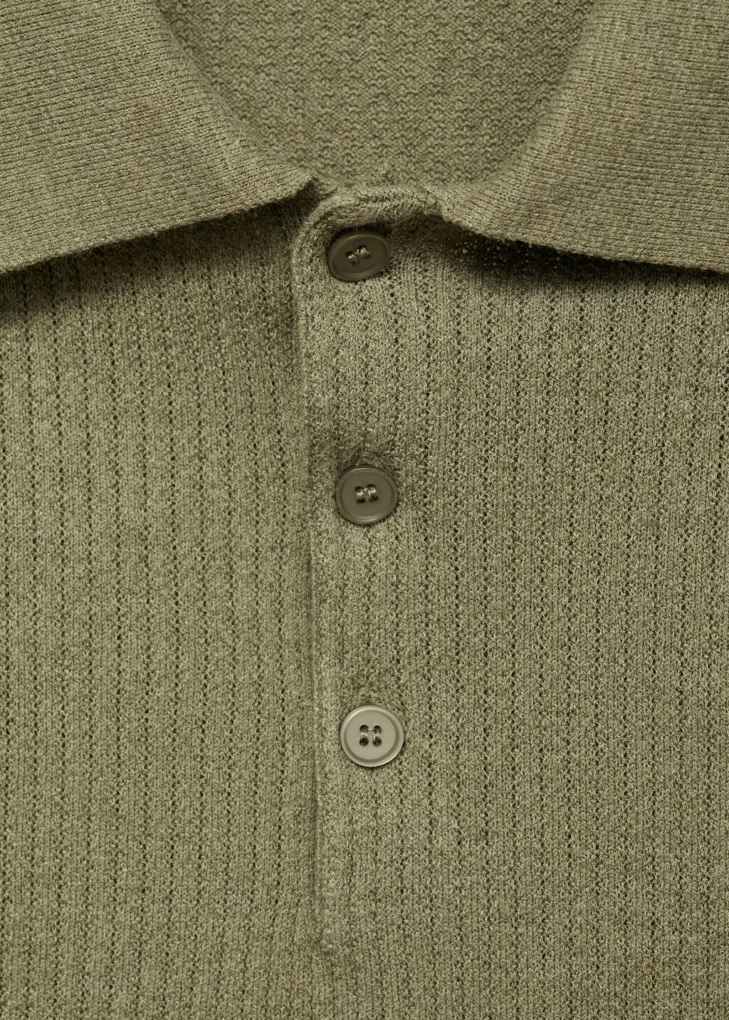 Ribbed knit polo shirt