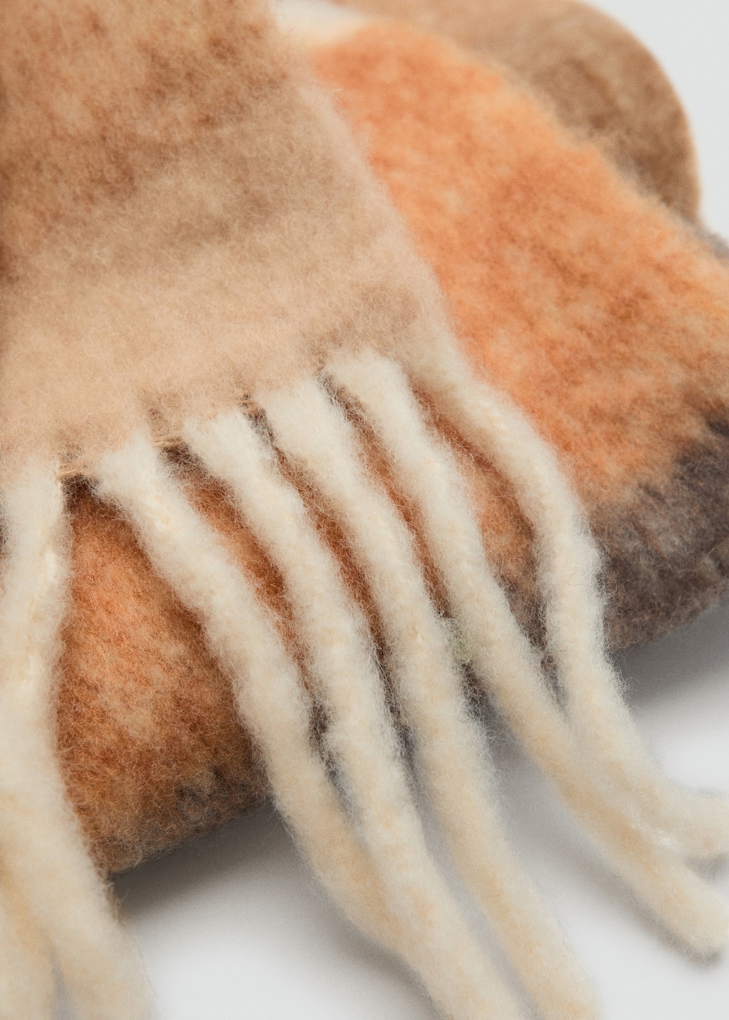 Striped scarf with fringed ends