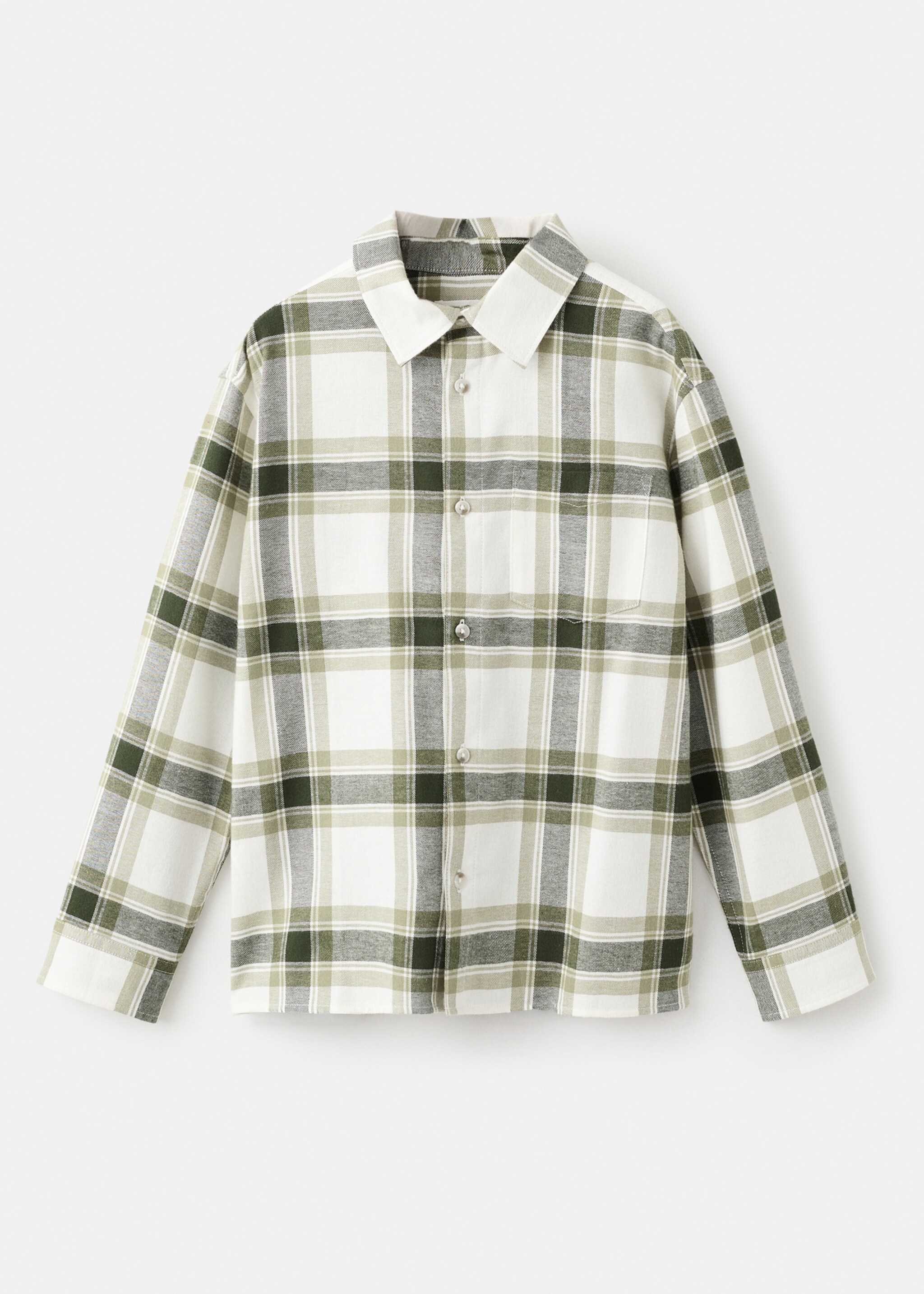 Cotton check shirt - Article without model, Khaki. Ref: 17037767-00.