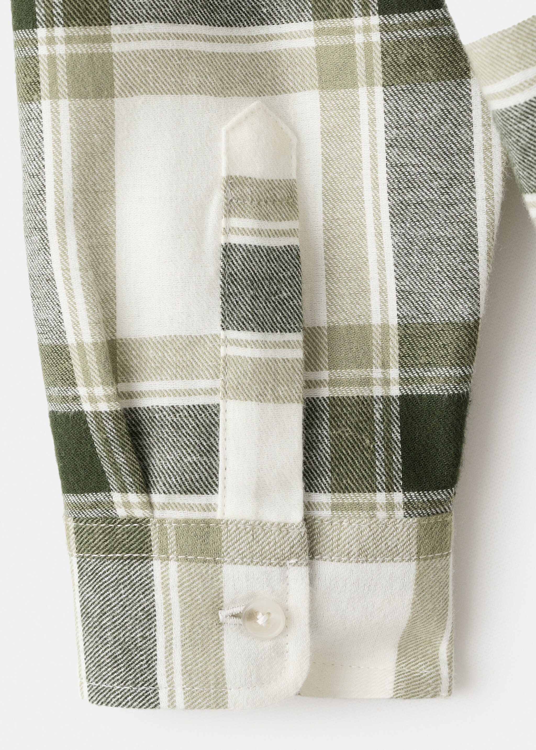 Cotton check shirt - Details of the article 8, Khaki. Ref: 17037767-00.