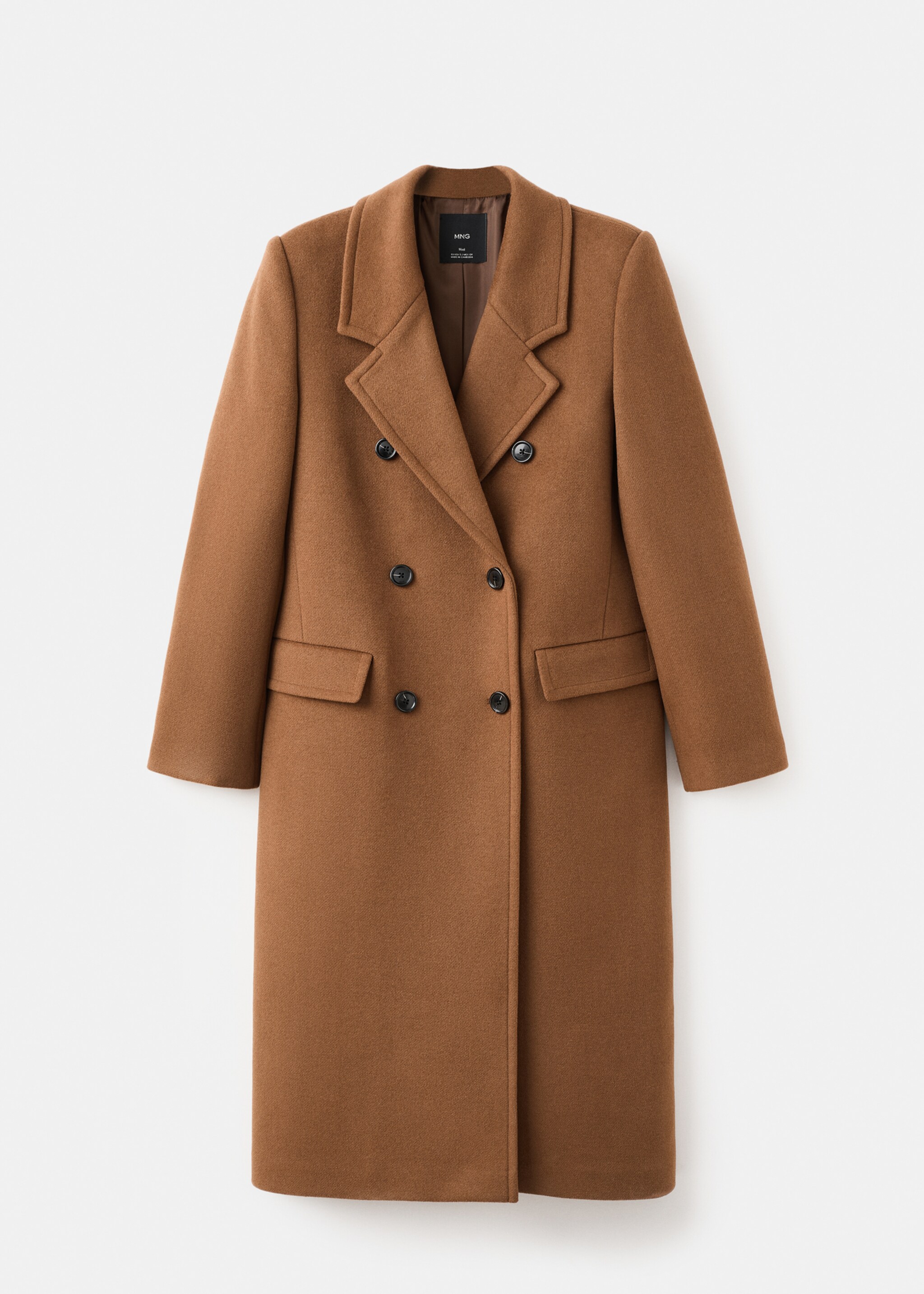 Double-breasted wool coat - Article without model, Ochre. Ref: 17037769-00.