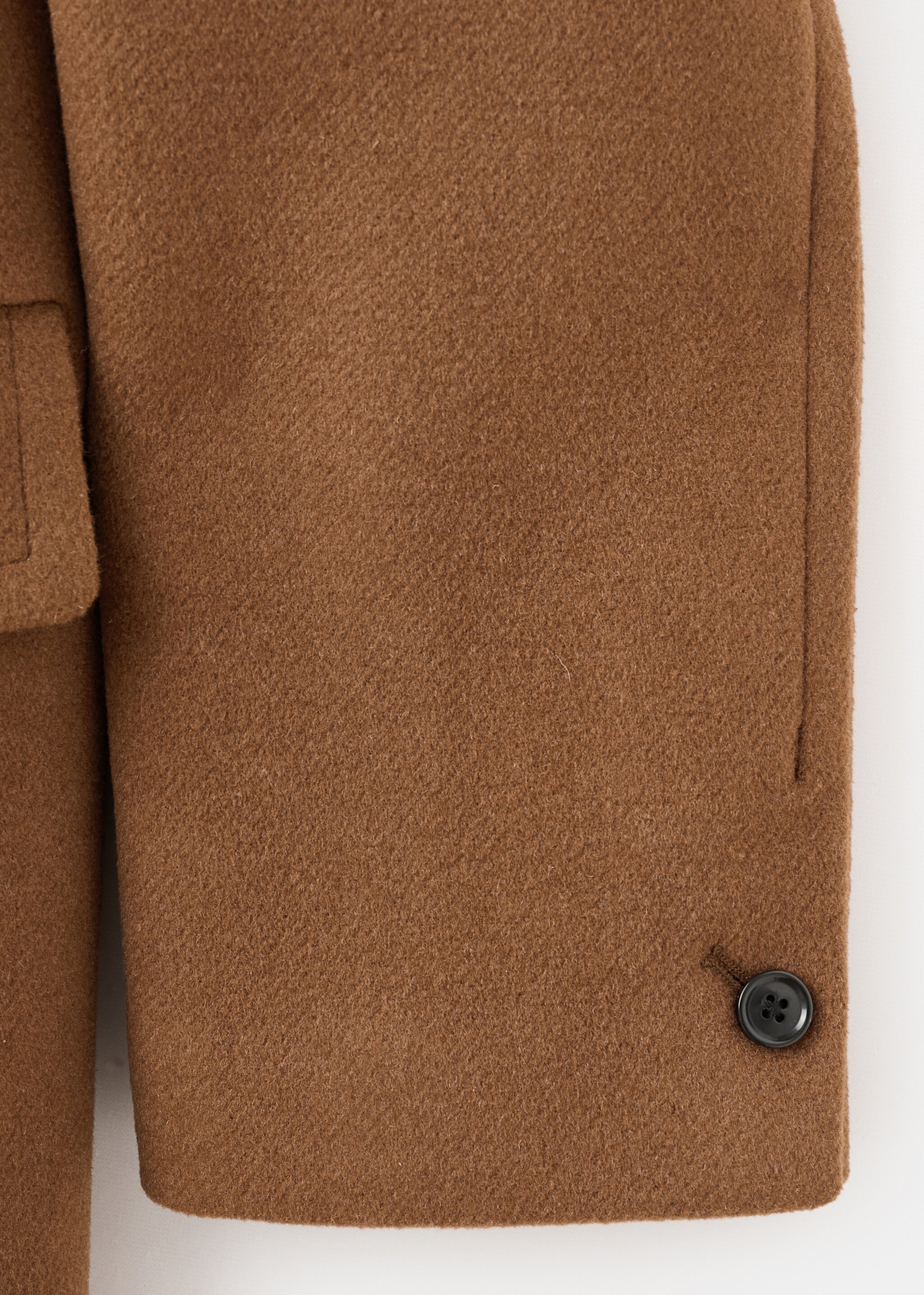 Double-breasted wool coat - Details of the article 0, Ochre. Ref: 17037769-00.