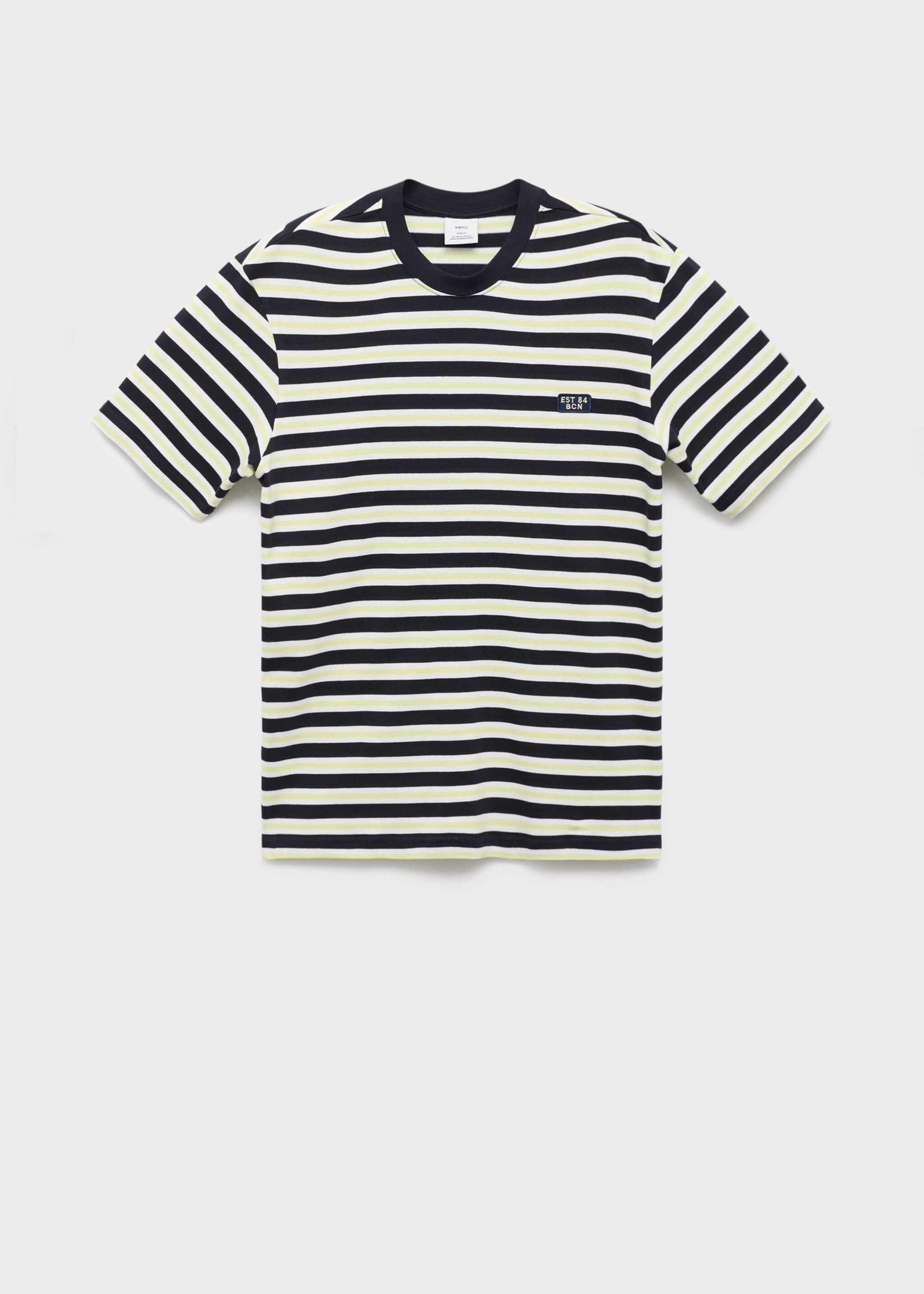 100% cotton regular-fit striped t-shirt - Article without model, Navy. Ref: 17037773-00.