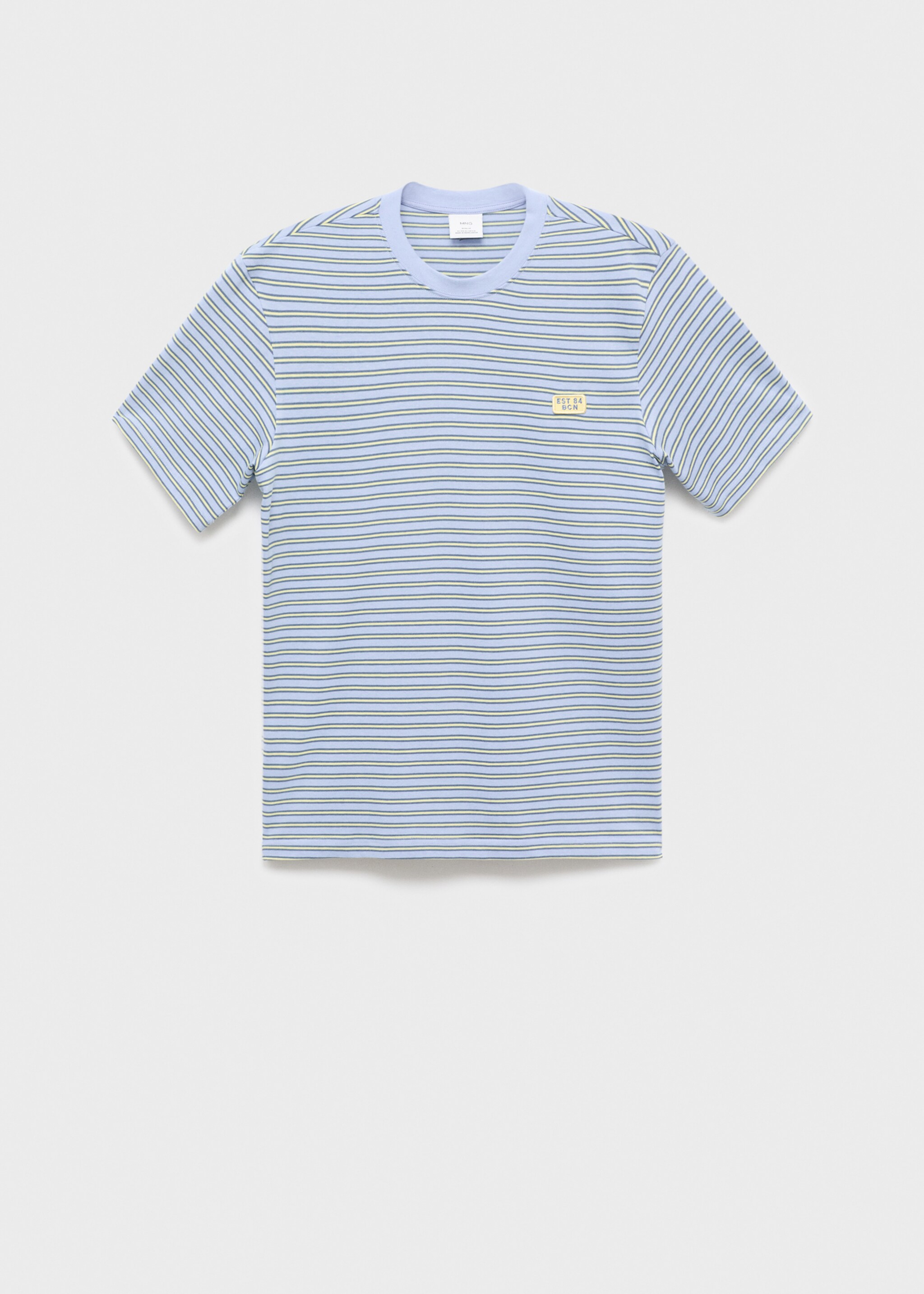 Regular-fit striped 100% cotton shirt - Article without model, Aqua Green. Ref: 17037774-00.