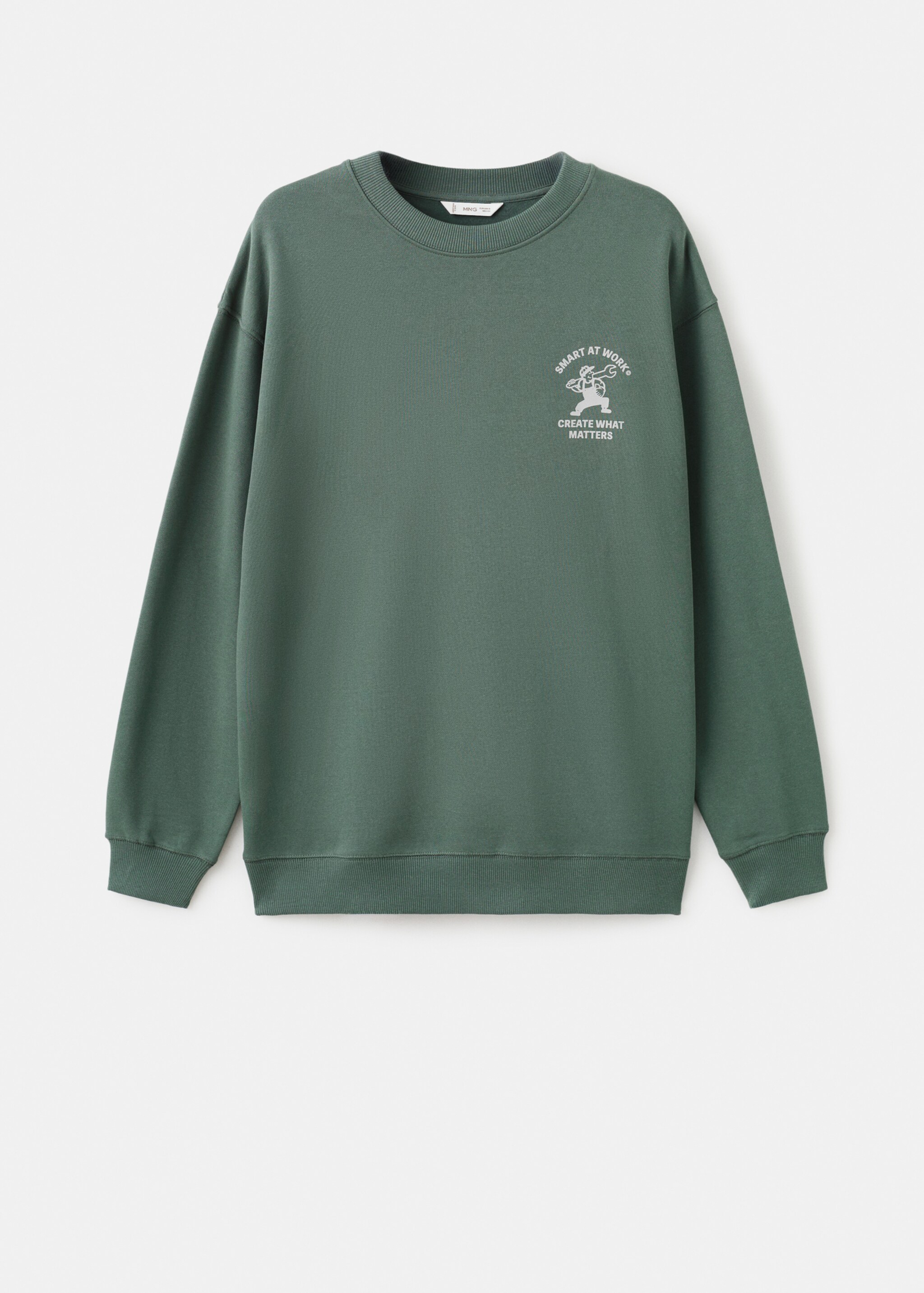 Printed cotton sweatshirt - Article without model, Green. Ref: 17037776-00.