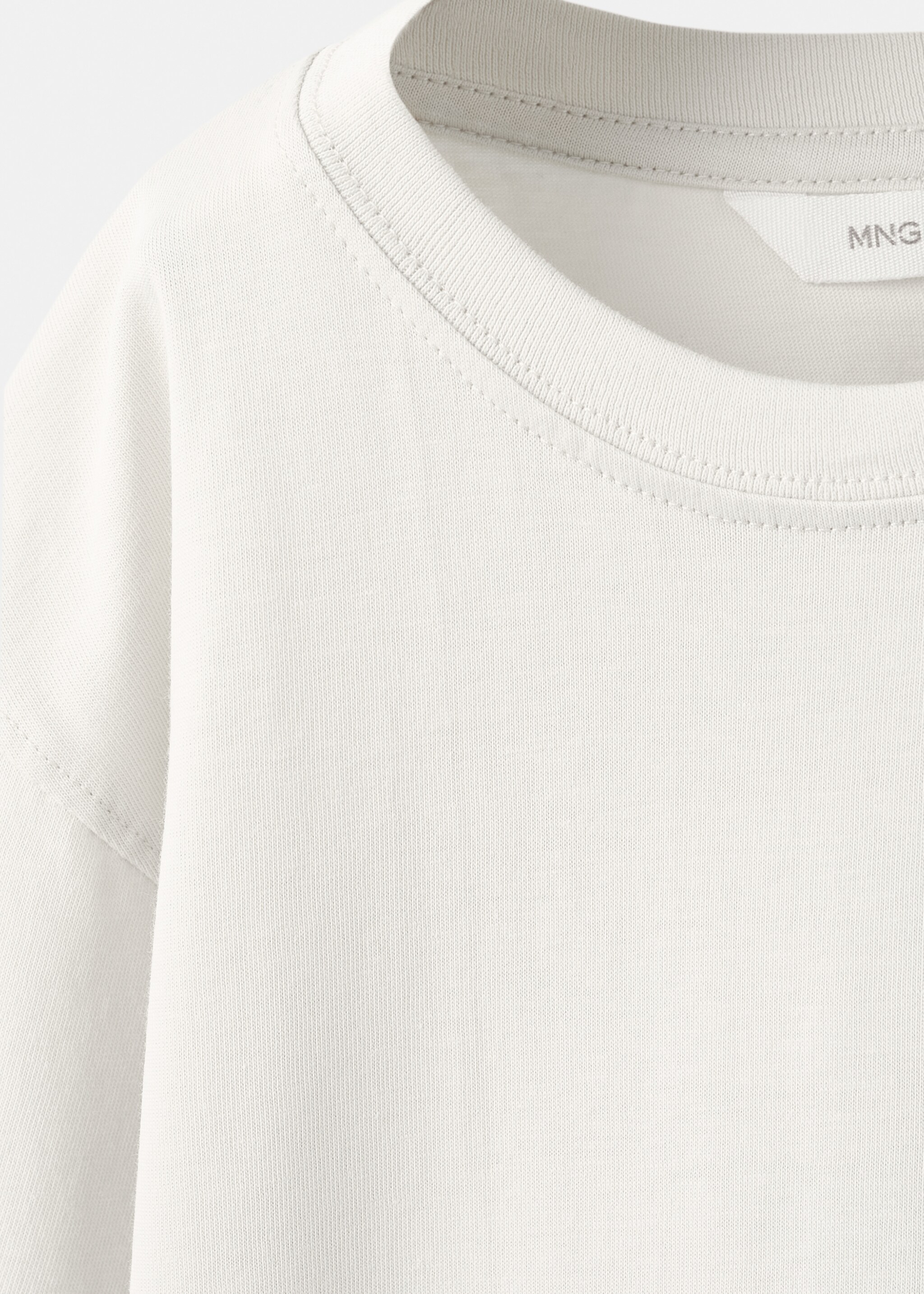 Embroidered printed T-shirt - Details of the article 0, Ice Grey. Ref: 17037780-00.
