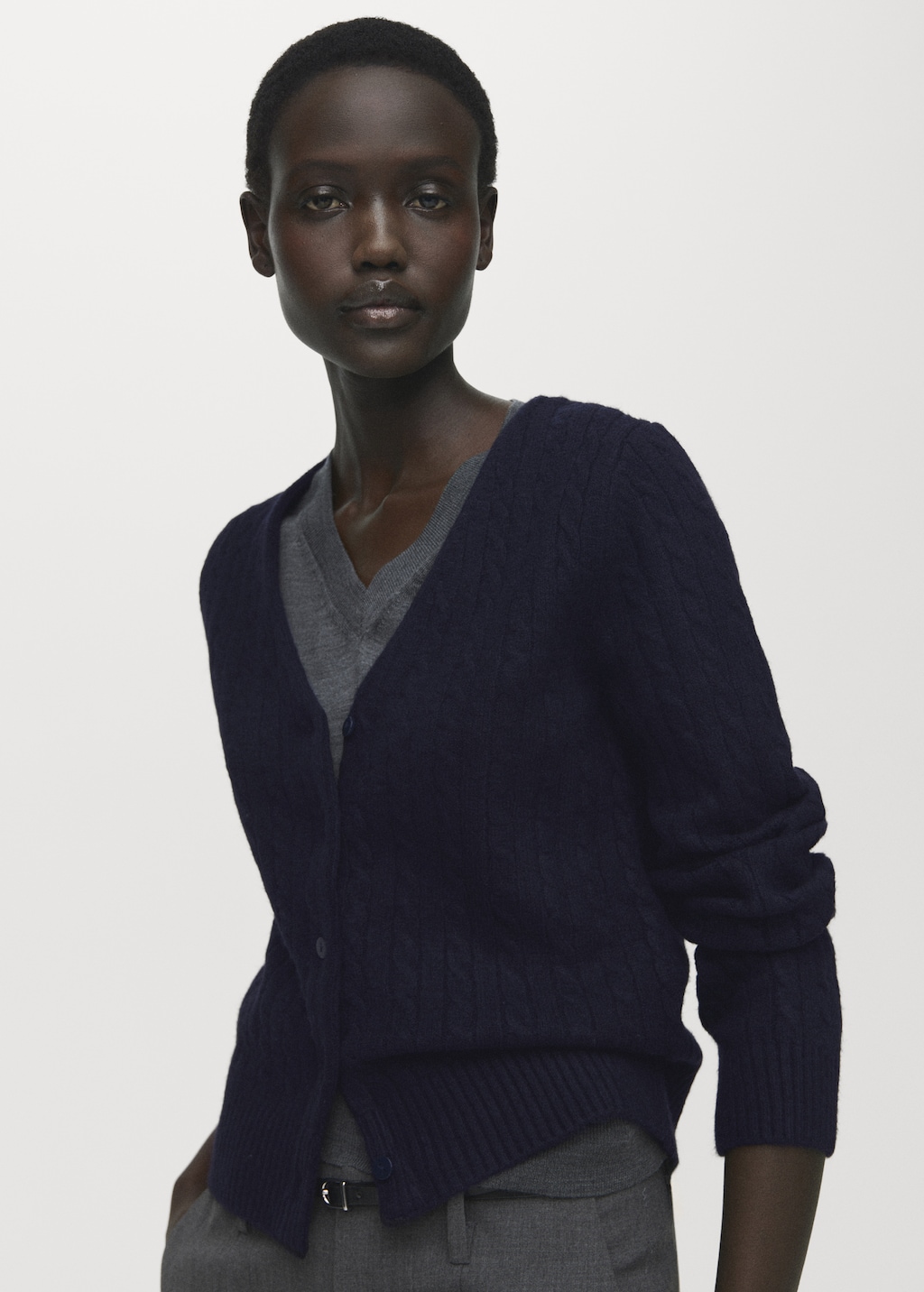 Knitted braided cardigan