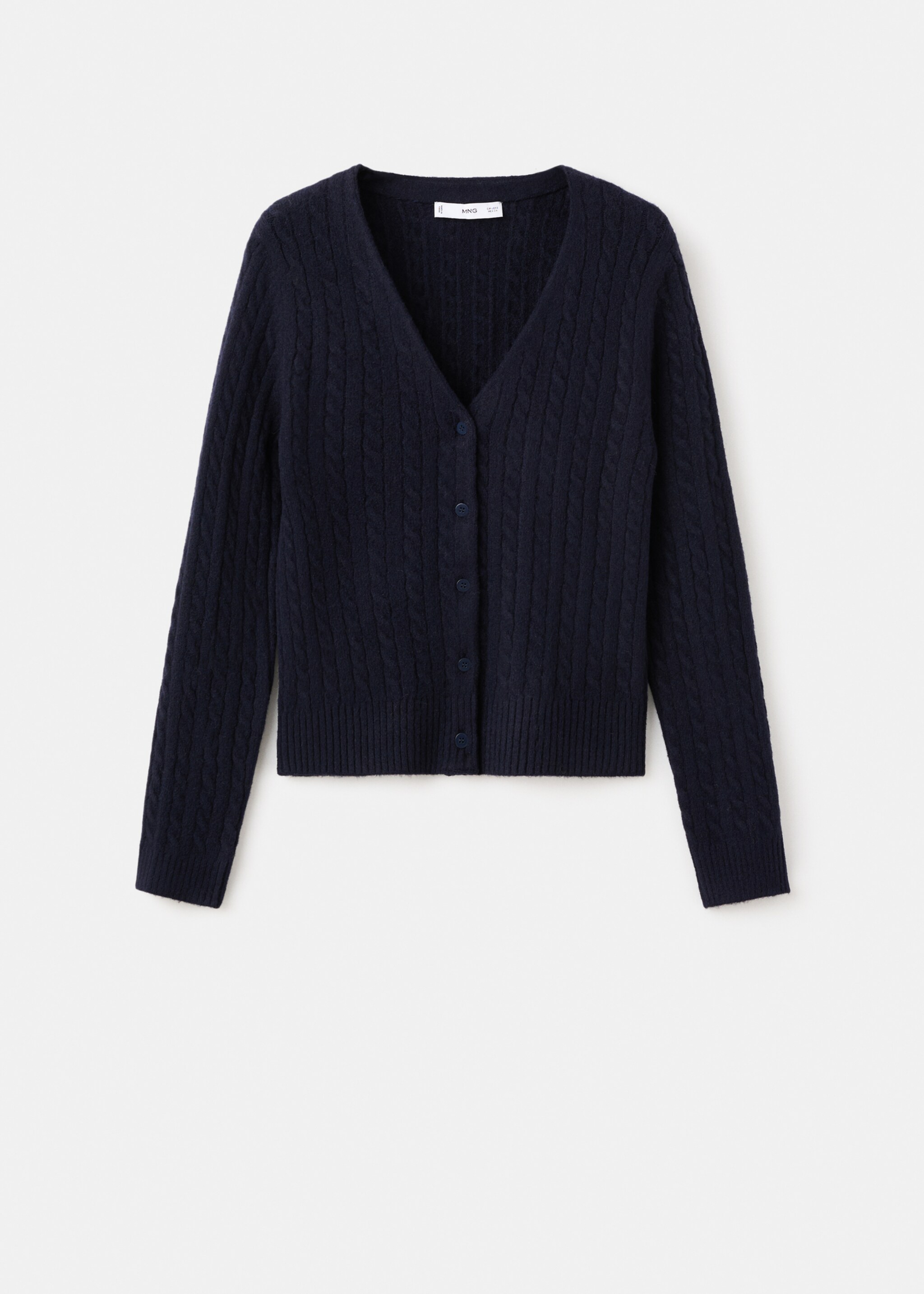 Knitted braided cardigan - Article without model, Dark Navy. Ref: 17037782-00.