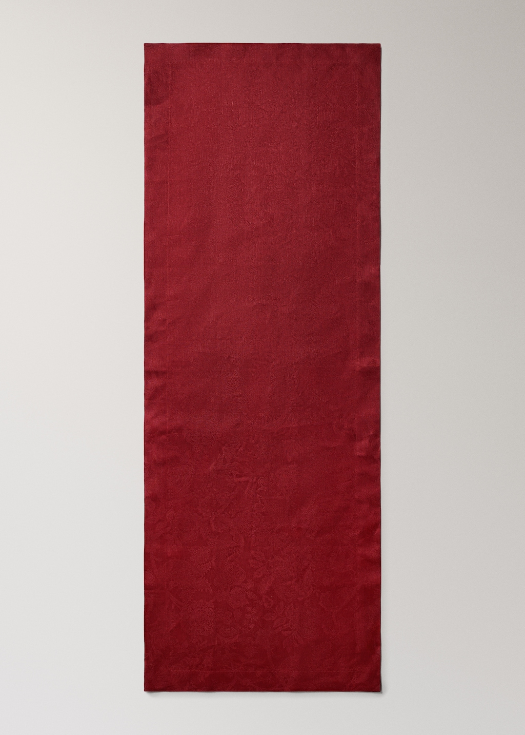 Jacquard linen floral table runner