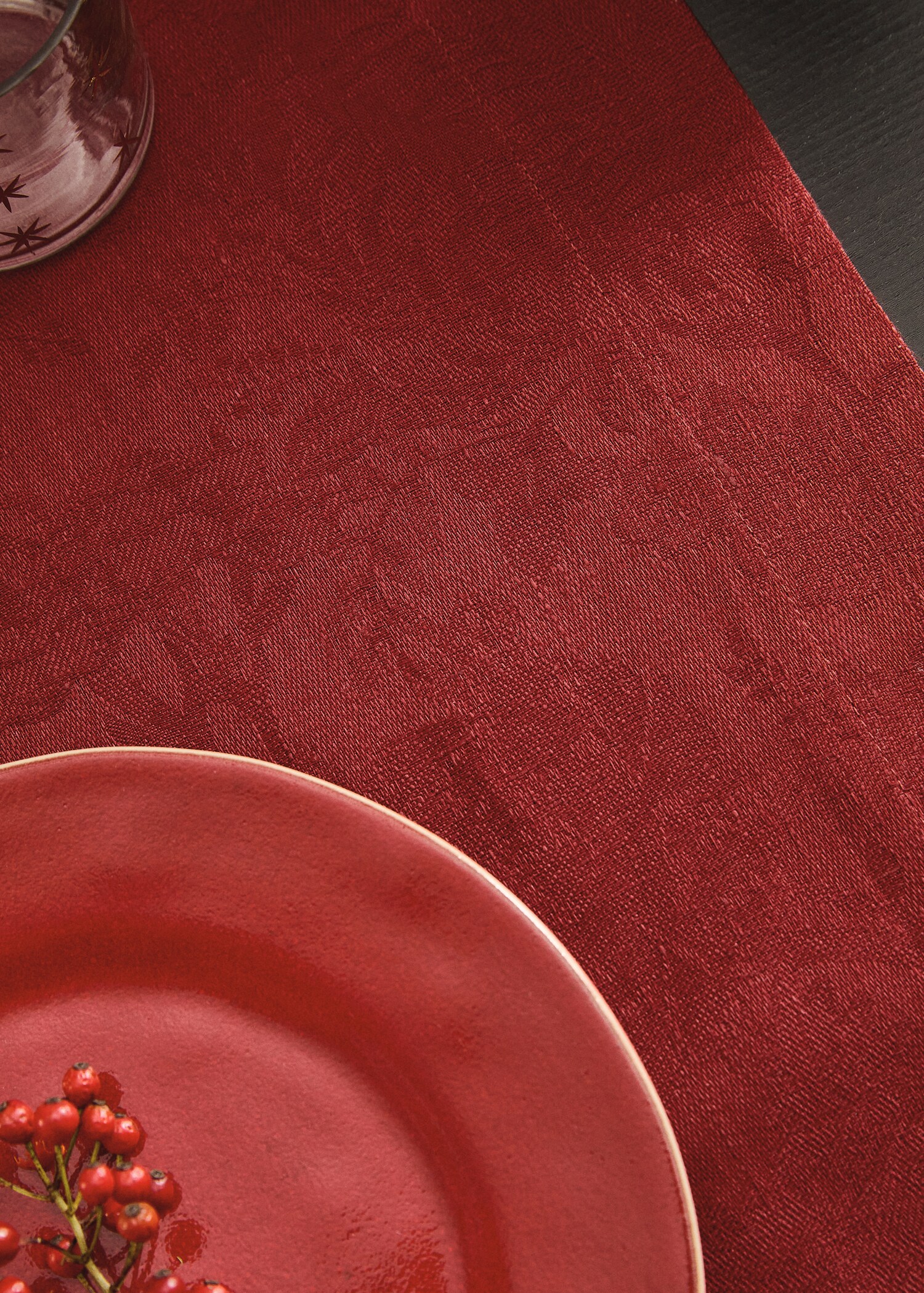 Jacquard linen floral table runner - Details of the article 7