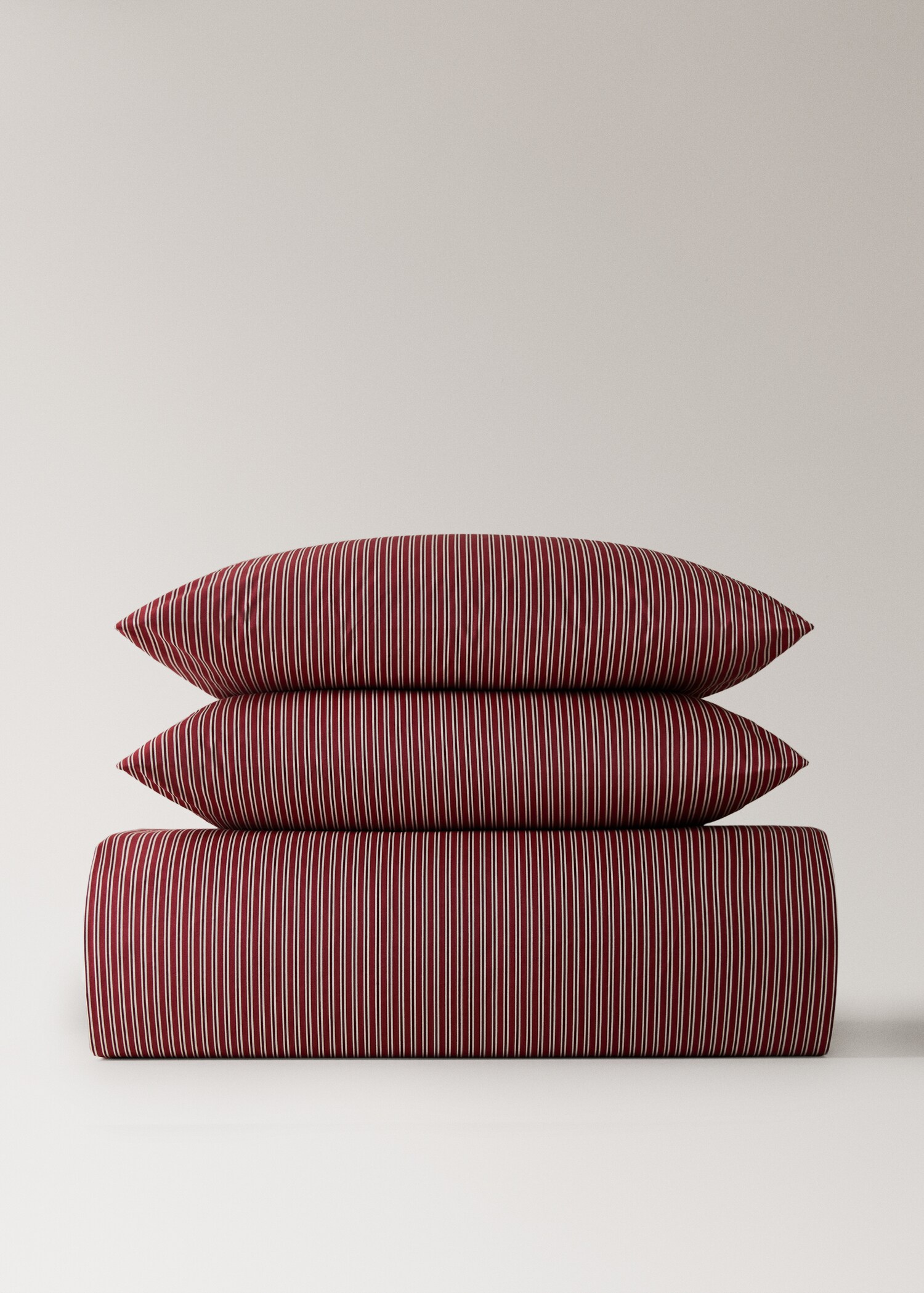200-thread count percale cotton reversible striped duvet cover for 135/140cm bed - Details of the article 4
