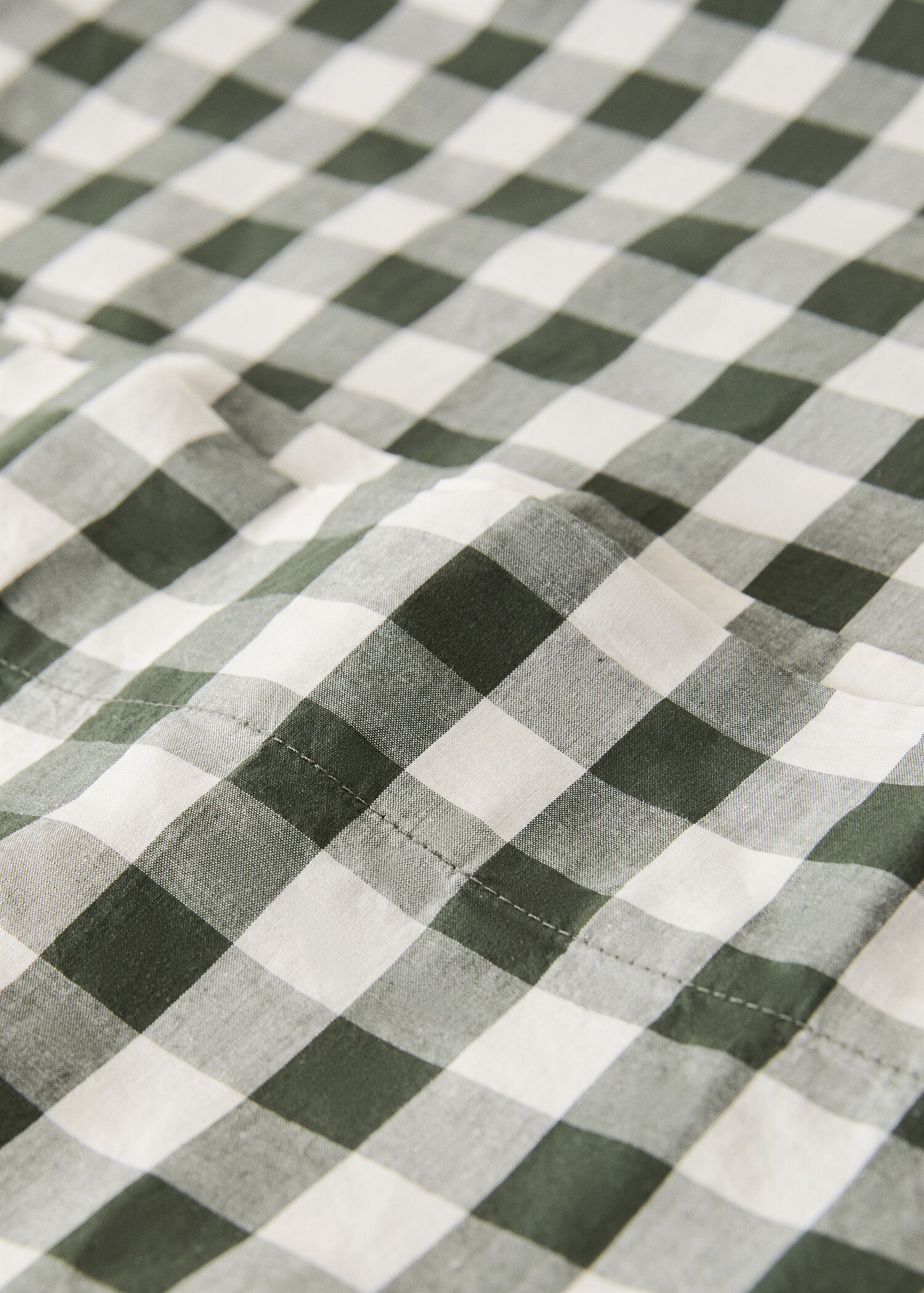 Yarn-dyed cotton gingham check pillowcase 45x110cm - Details of the article 1
