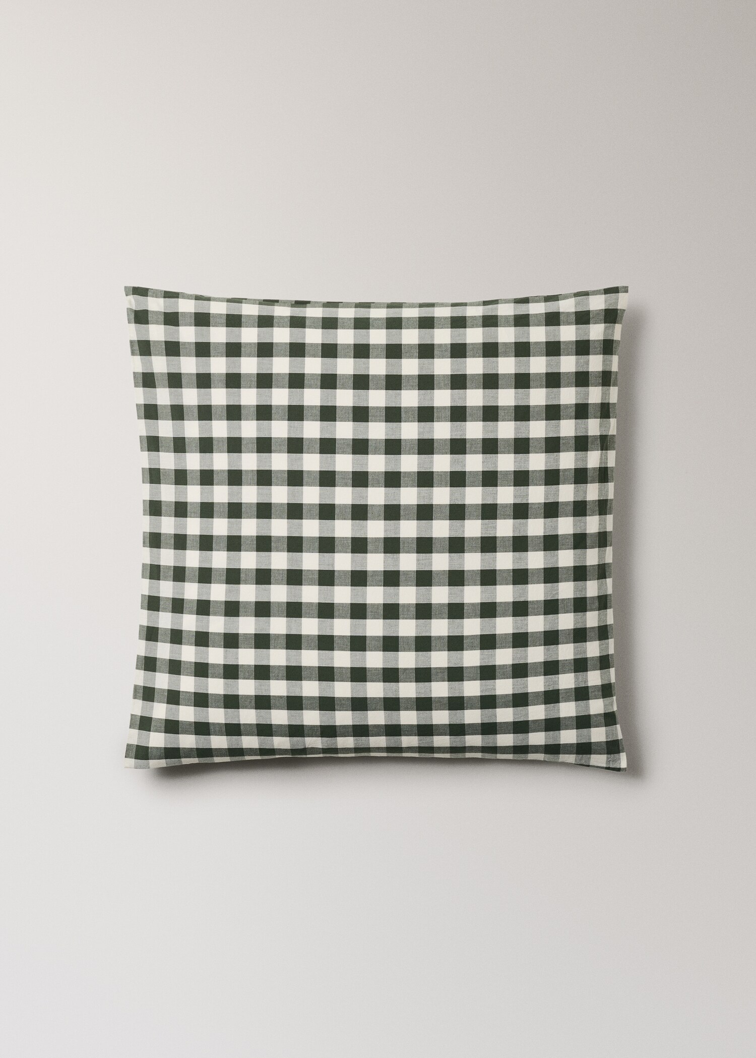 Yarn-dyed cotton gingham check pillowcase 60x60cm - Article without model
