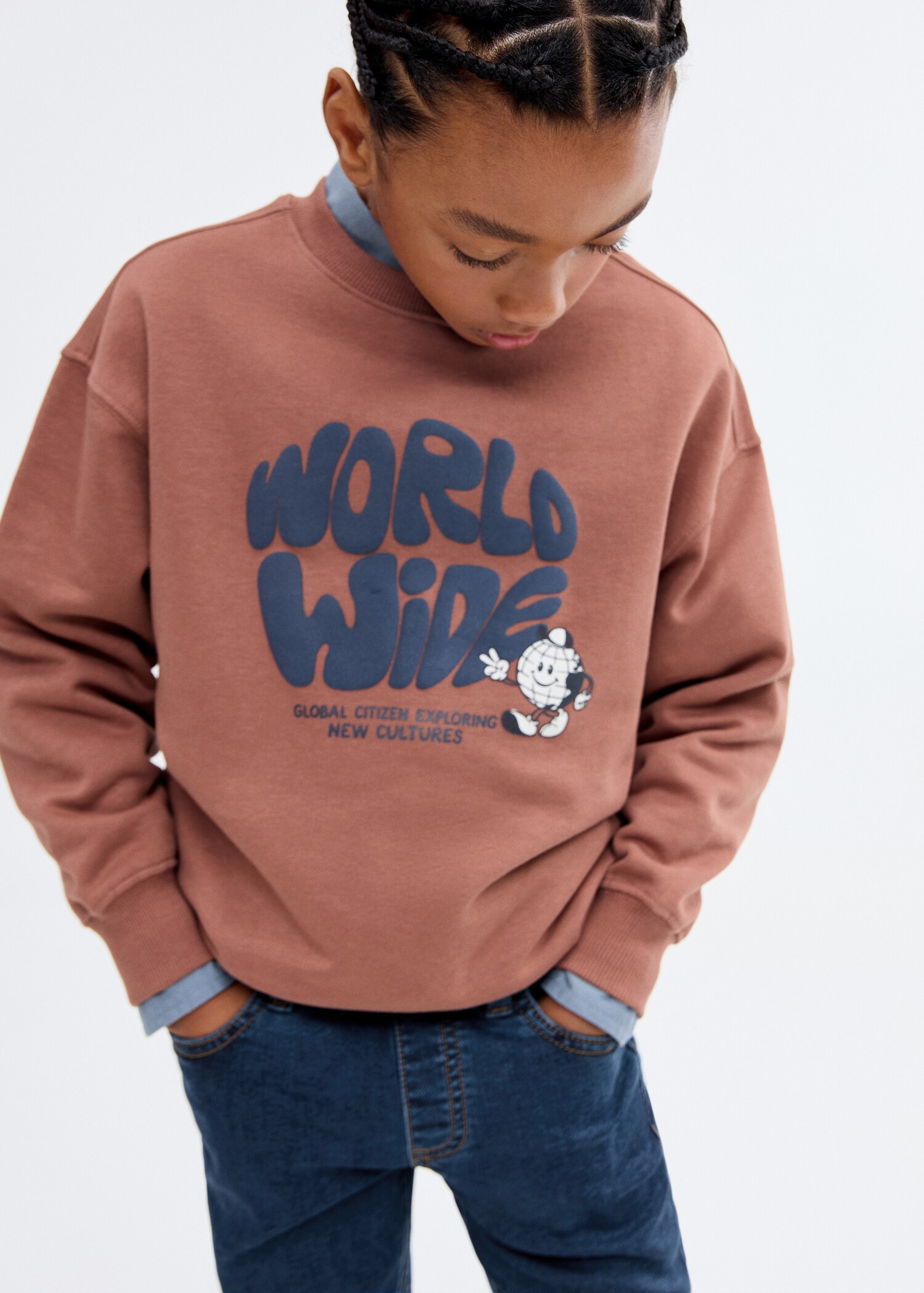 Printed cotton sweatshirt - Medium plane
