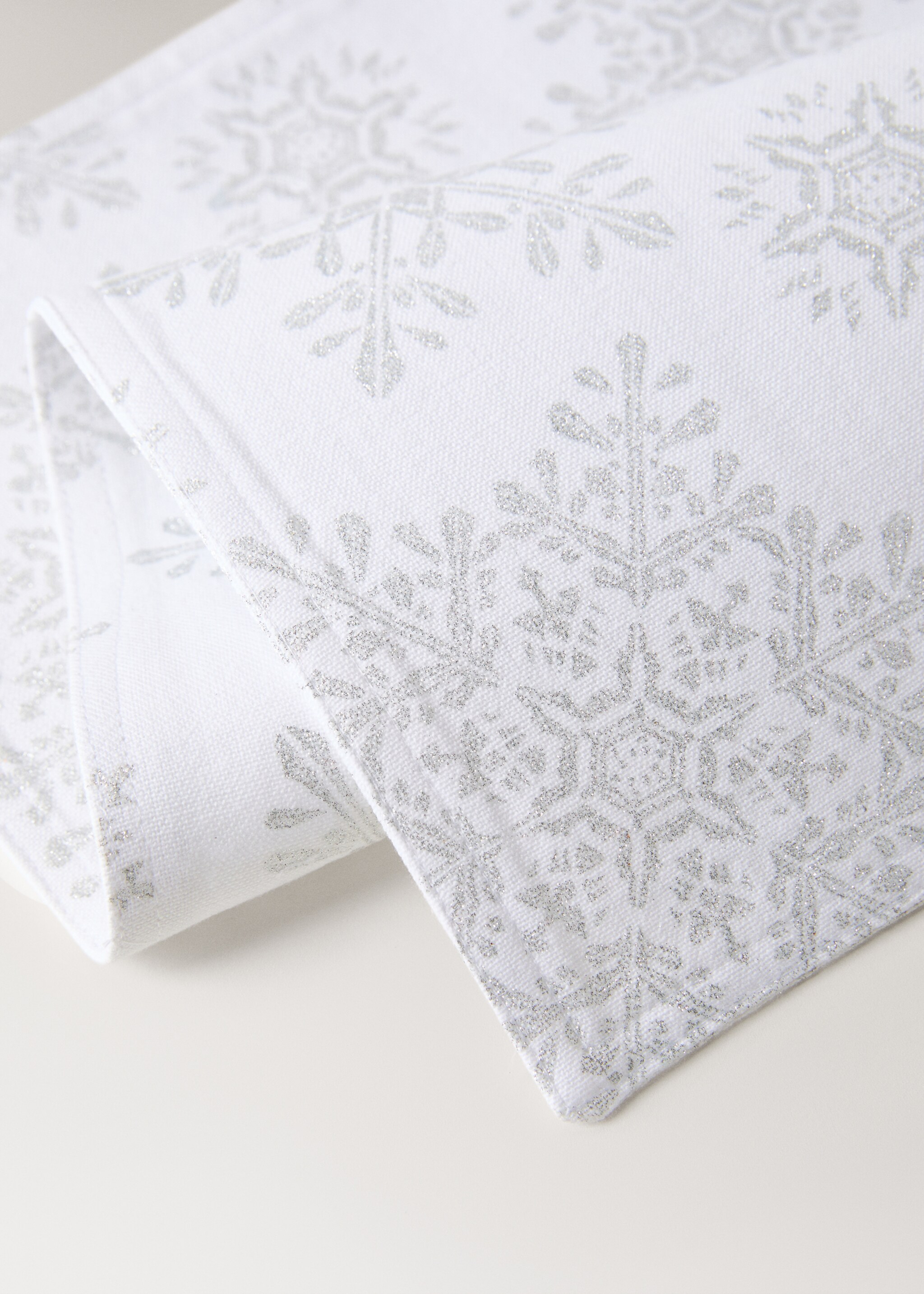 100% cotton Christmas motif placemat - Details of the article 2, Silver. Ref: 17037791-00.