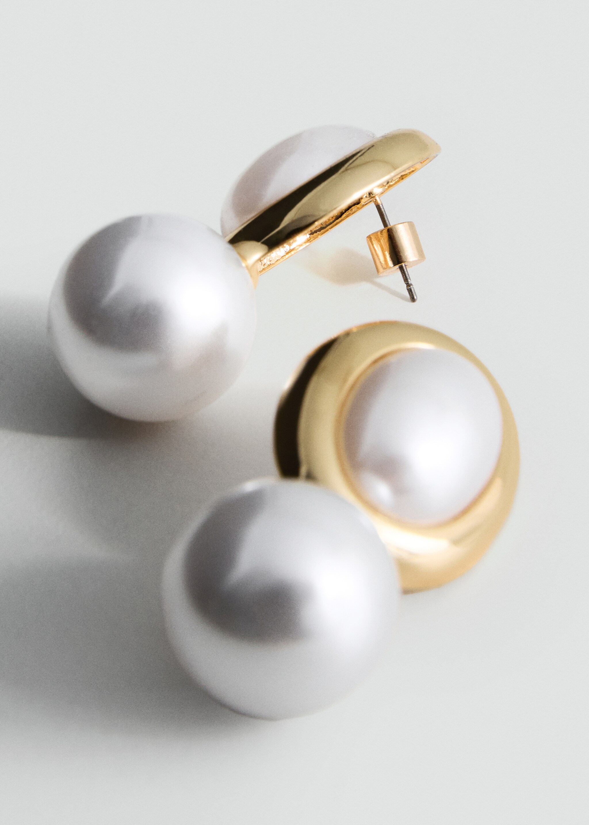 Combined pearl earrings - Medium plane, Gold. Ref: 17037799-00.