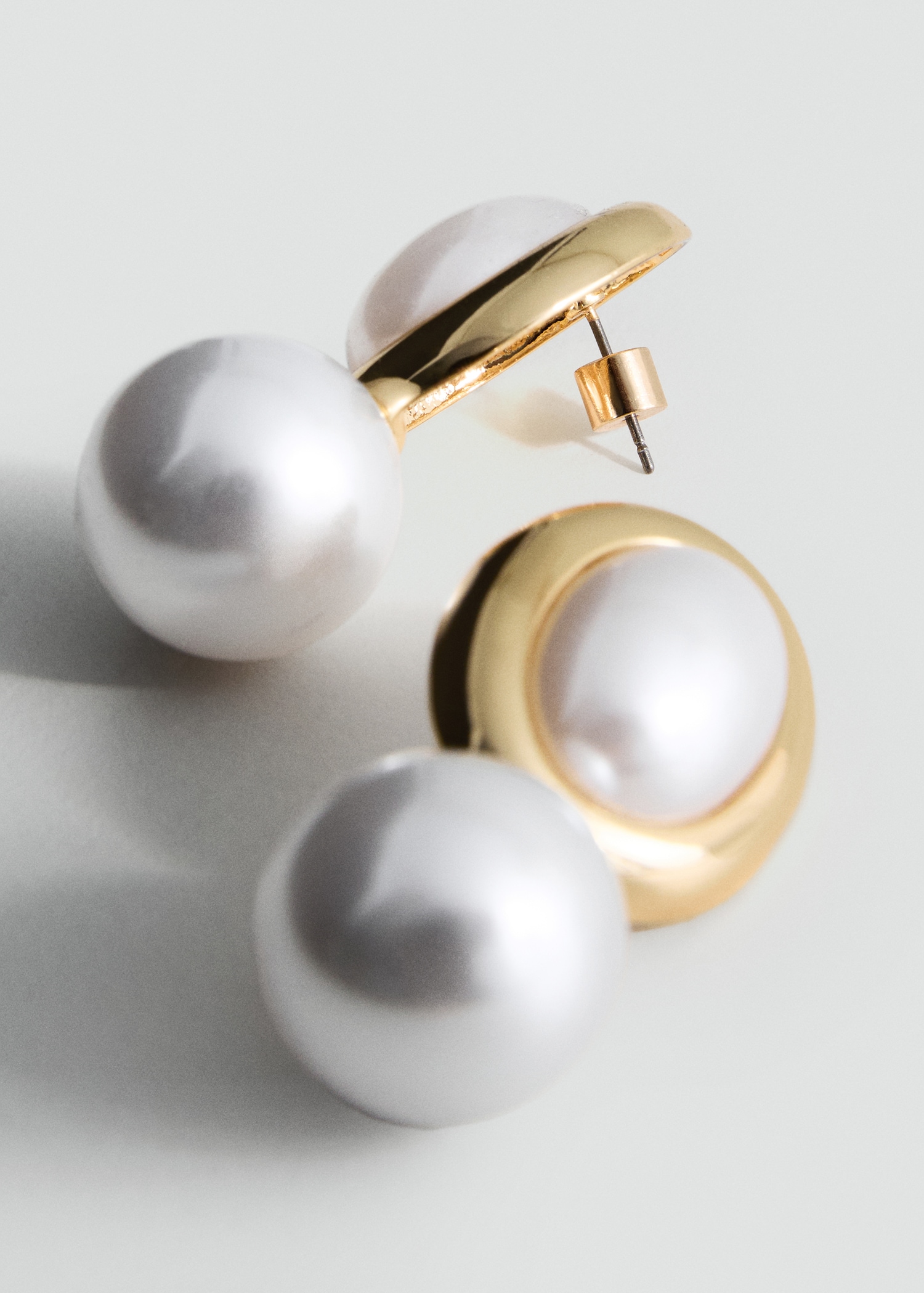 Combined pearl earrings - Medium plane