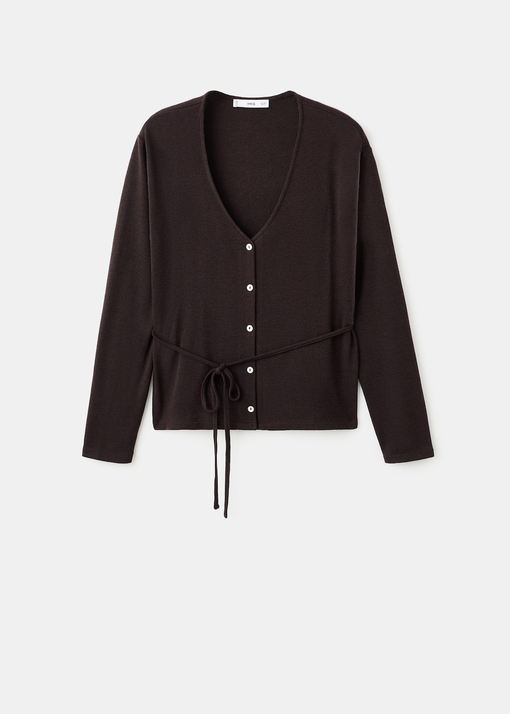 Knitted cardigan with bow