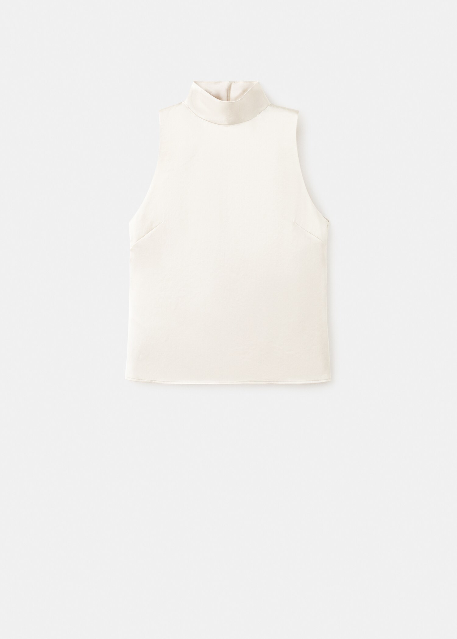 High collar satin blouse - Article without model