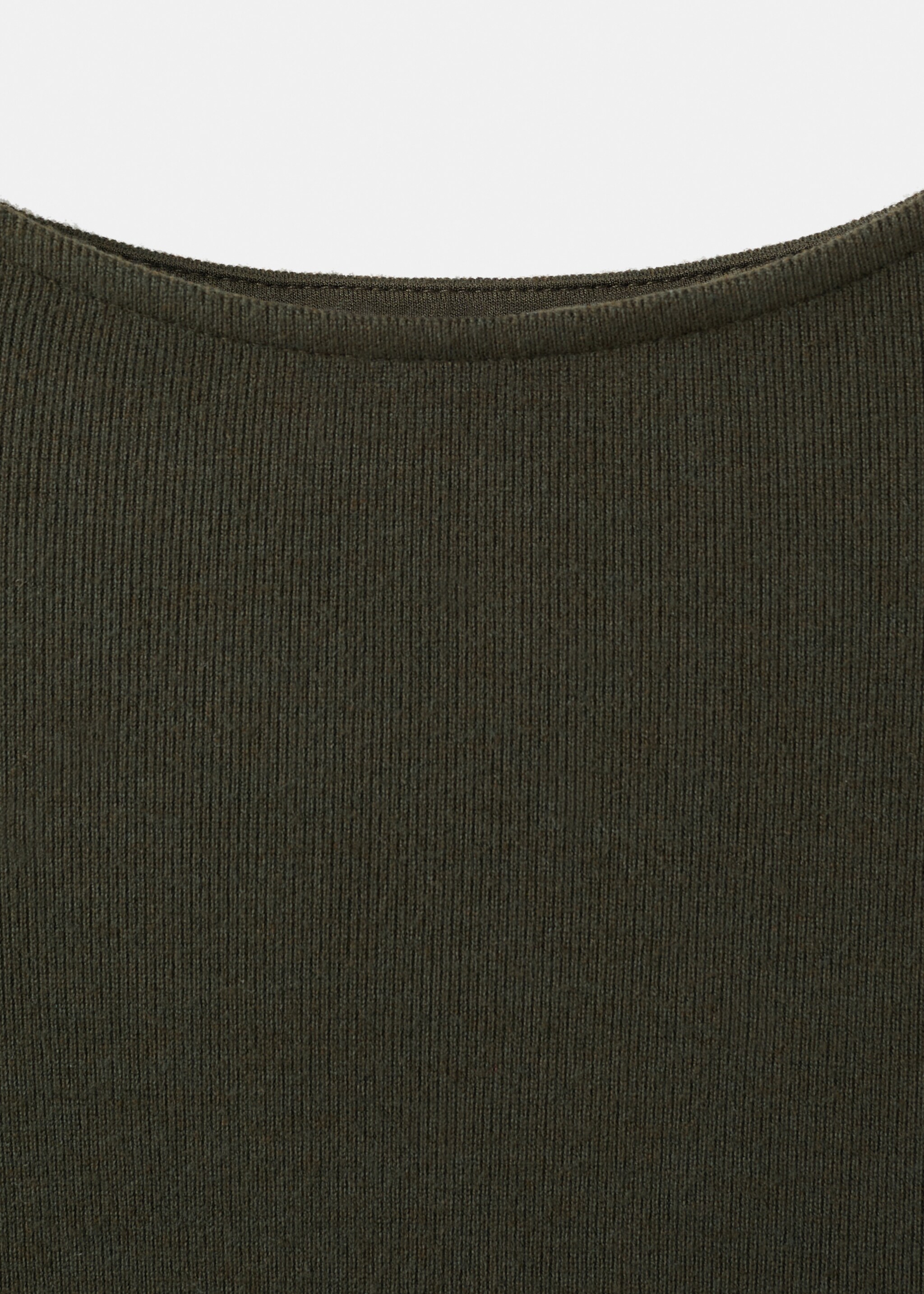 Ruched fitted dress - Details of the article 8, Khaki. Ref: 17037805-00.
