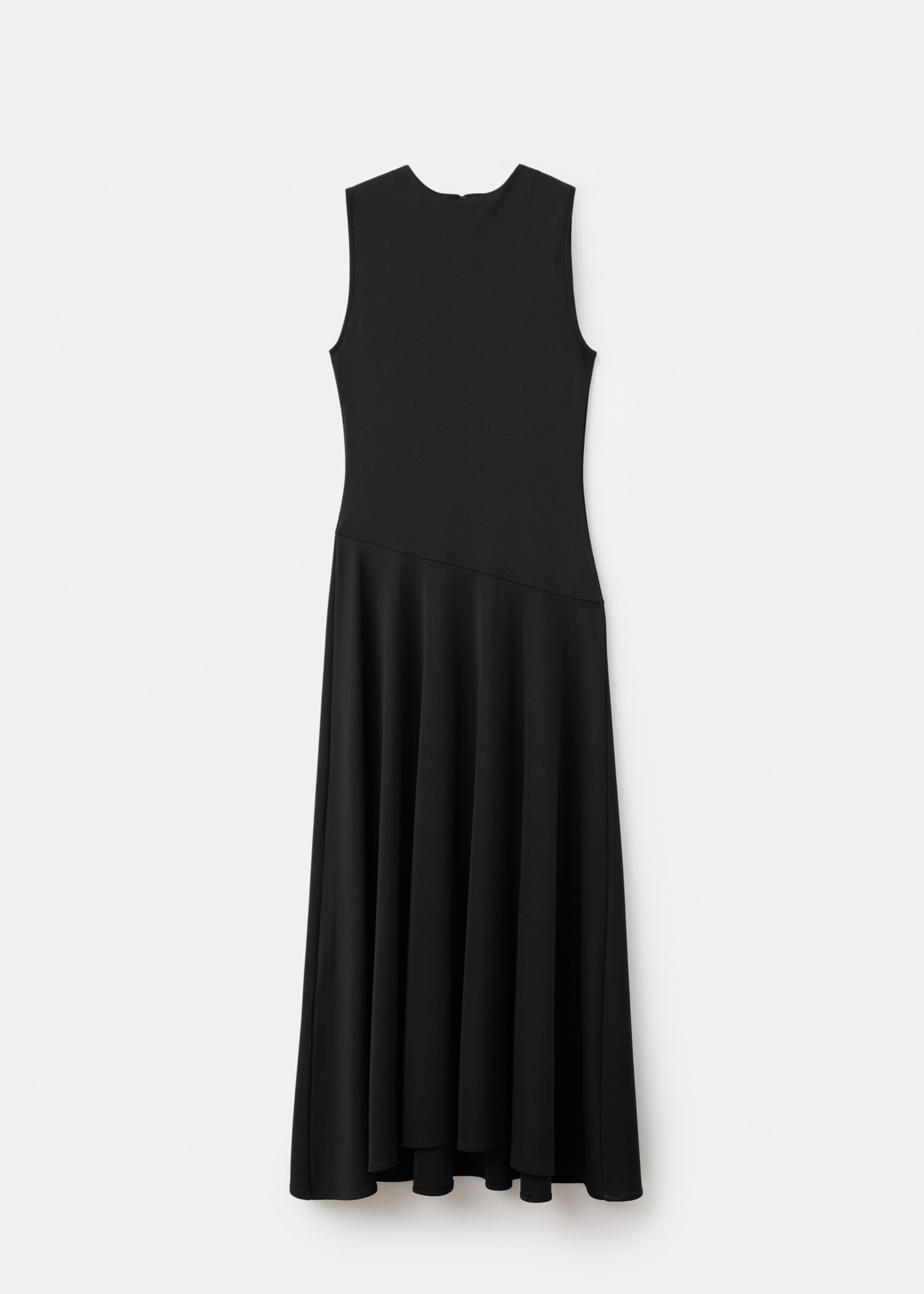 Pleated A-line dress - Article without model, Black. Ref: 17037806-00.