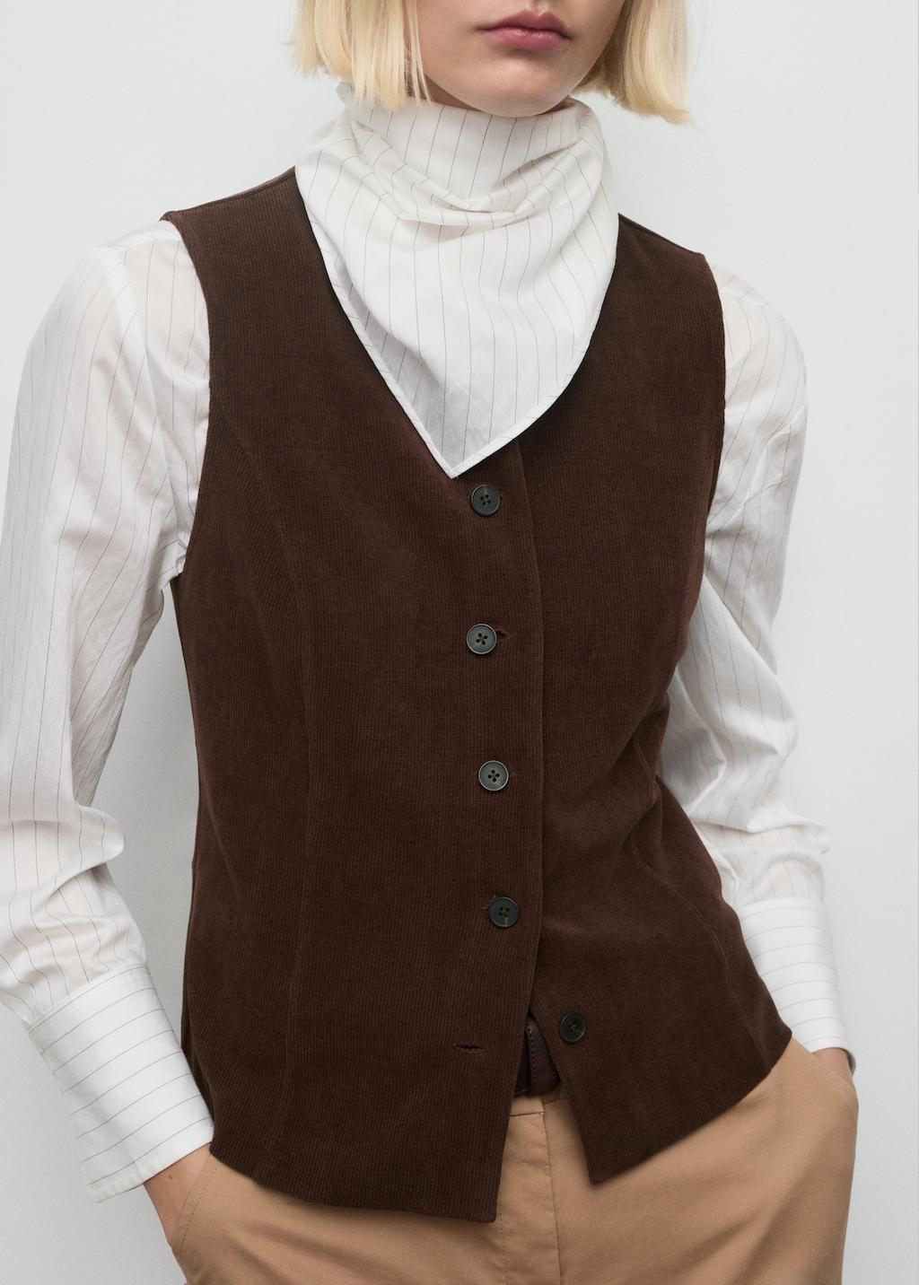 Corduroy suit vest