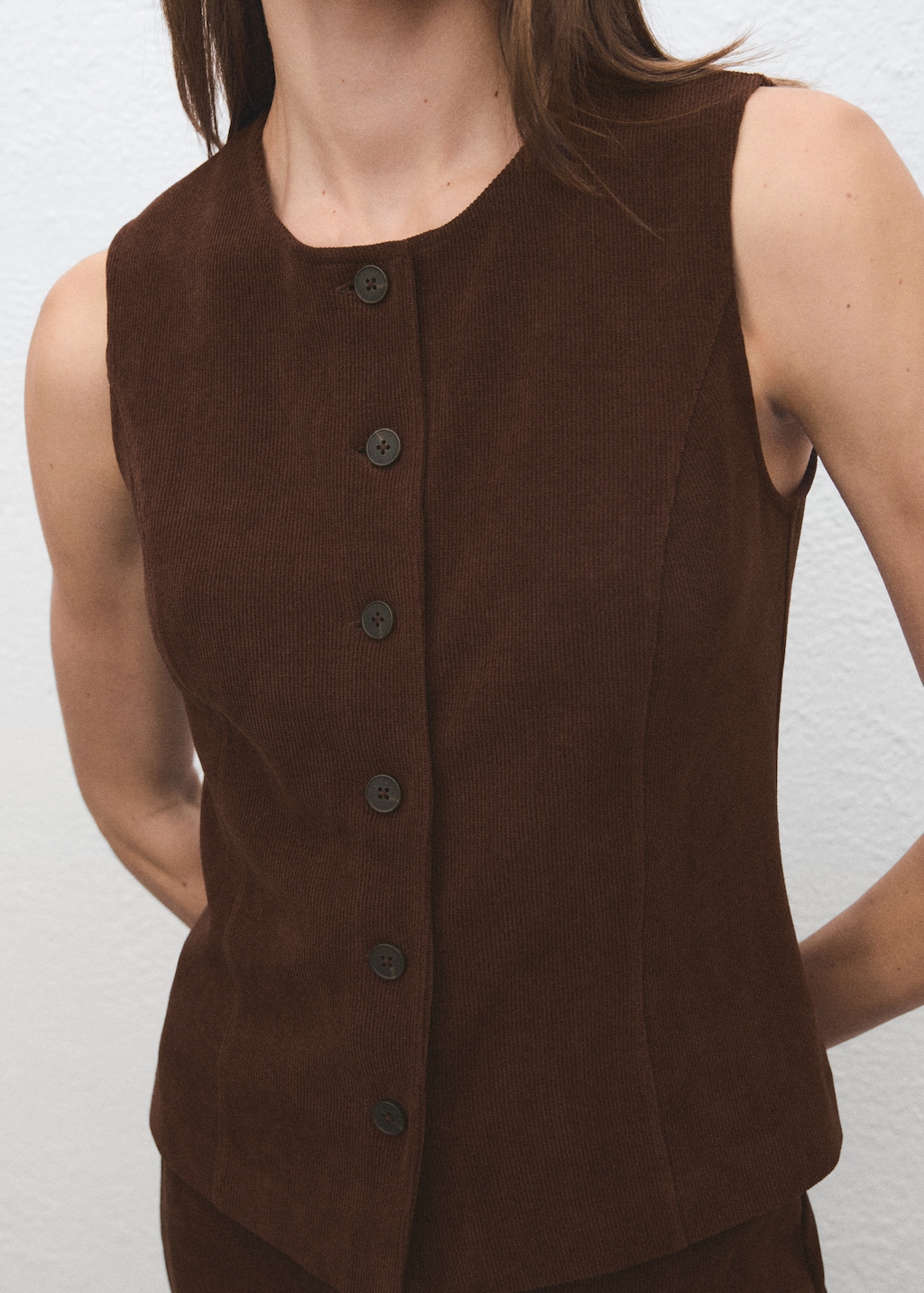 Corduroy suit vest