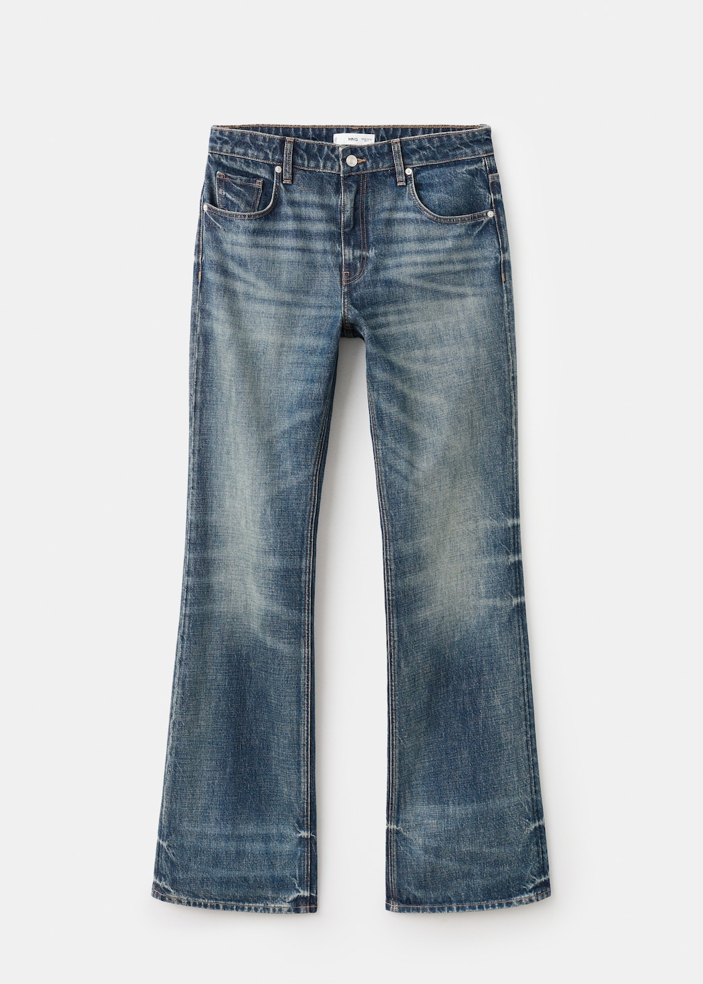 Mid-rise flared jeans