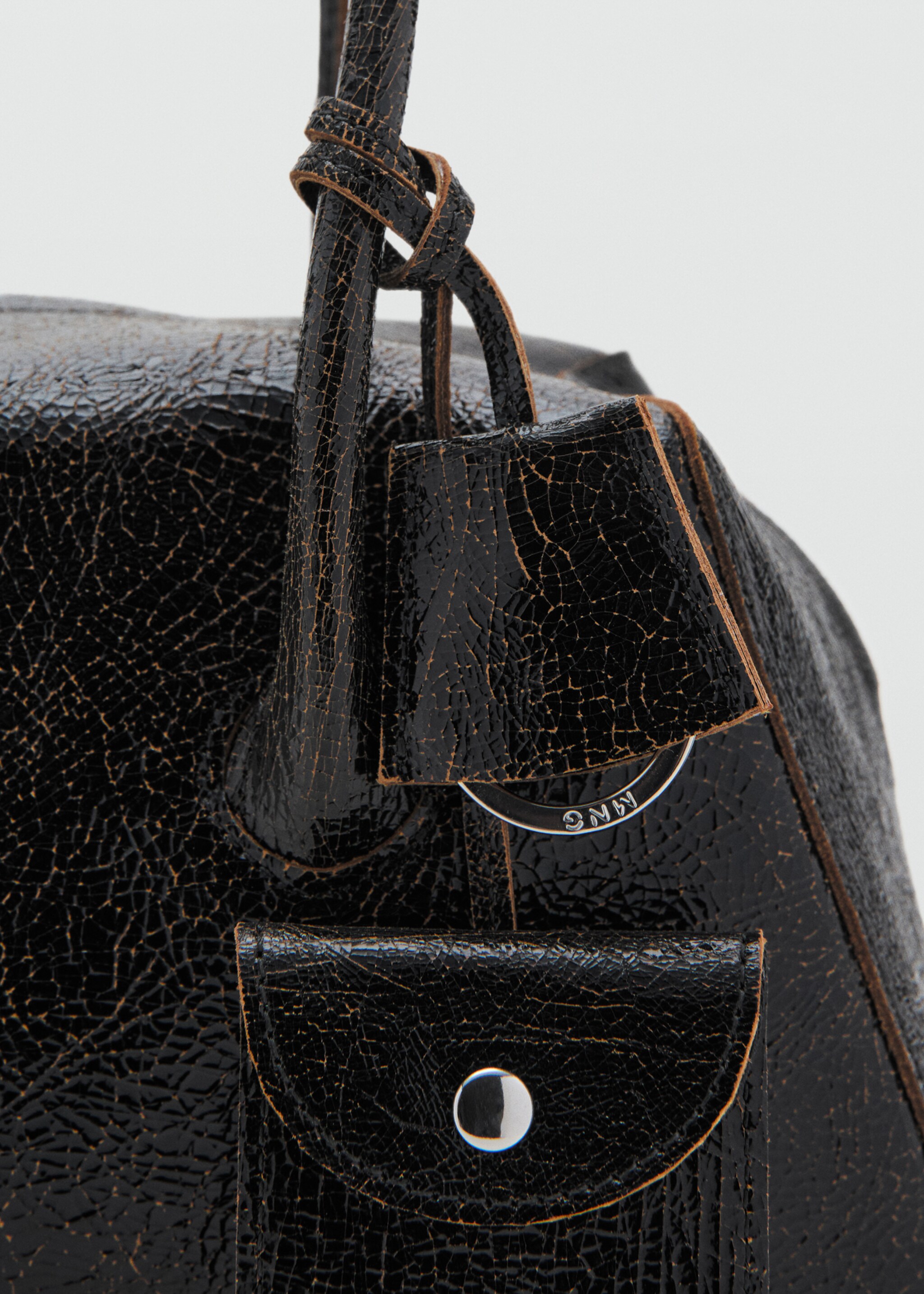 Leather shoulder bag with charms - Деталь изделия 1, Черный. Ref: 17037813-00.