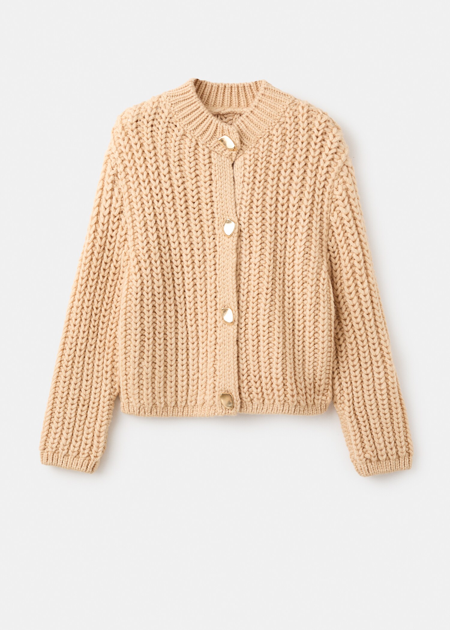 Chunky-knit cardigan with jewel buttons - Article without model