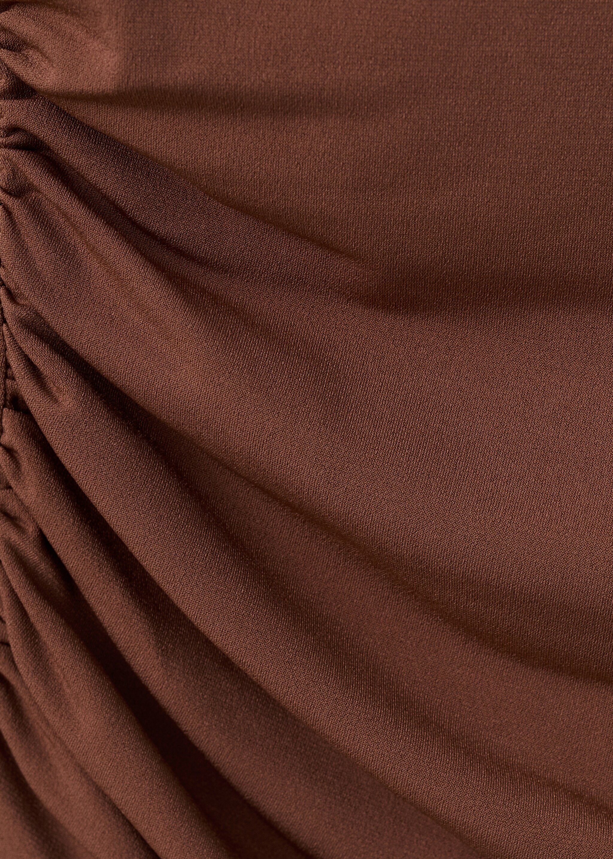 Draped fitted t-shirt - Details of the article 0, Brown. Ref: 17037818-00.