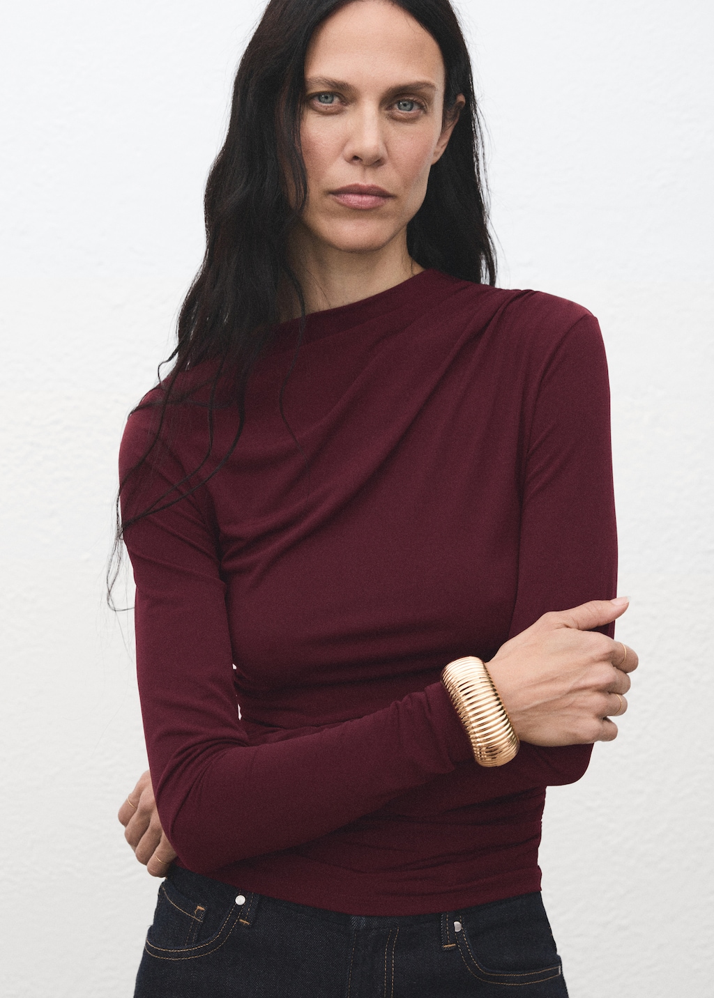 Draped fitted t-shirt