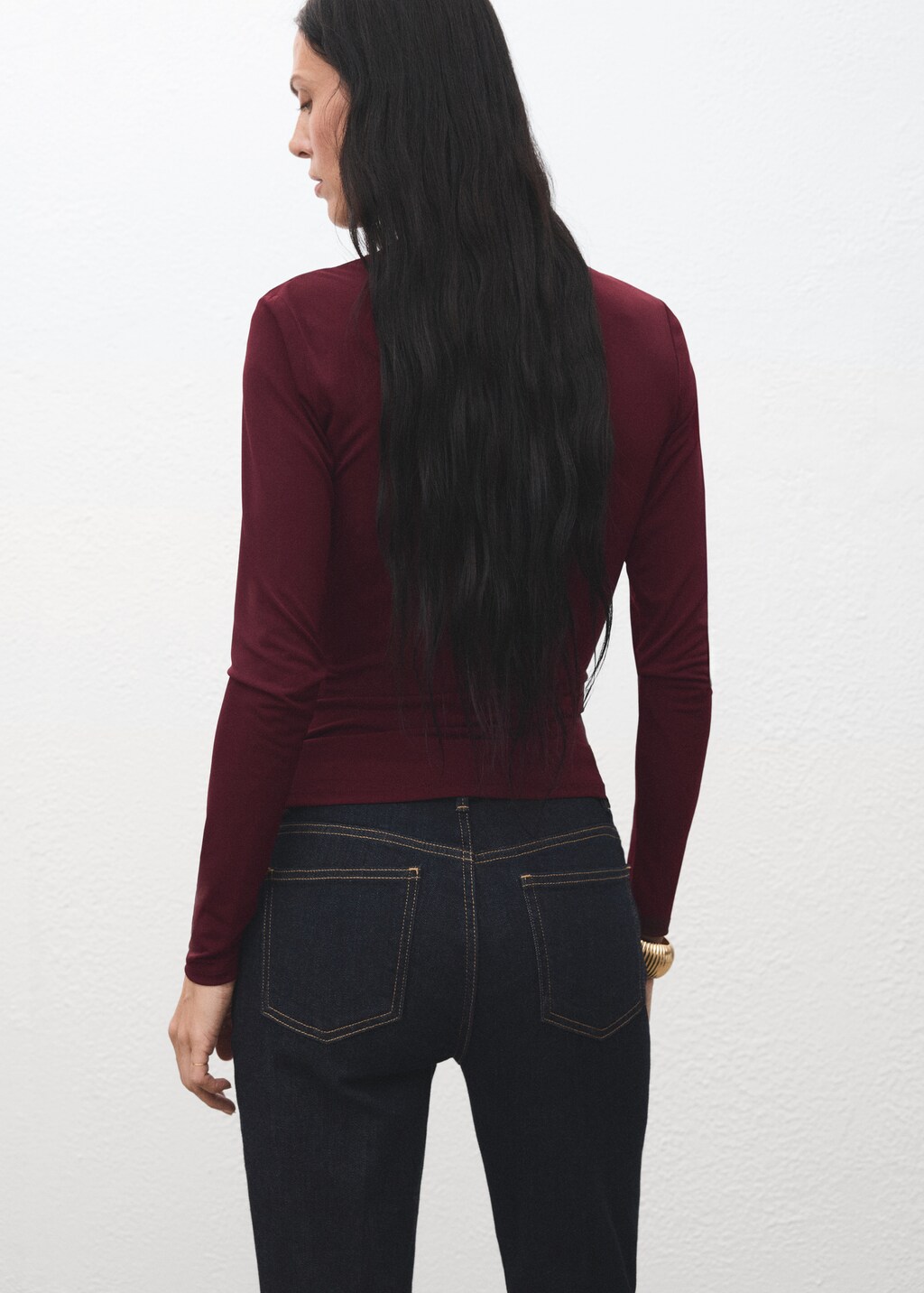 Draped fitted t-shirt - image 3