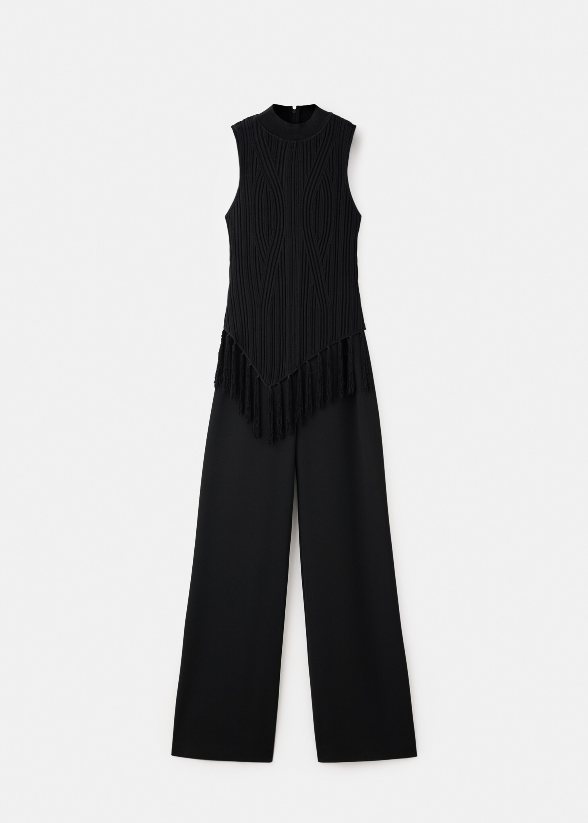 Kombinerad jumpsuit med fransar - Artikel utan modell, Svart. Ref: 17037883-00.