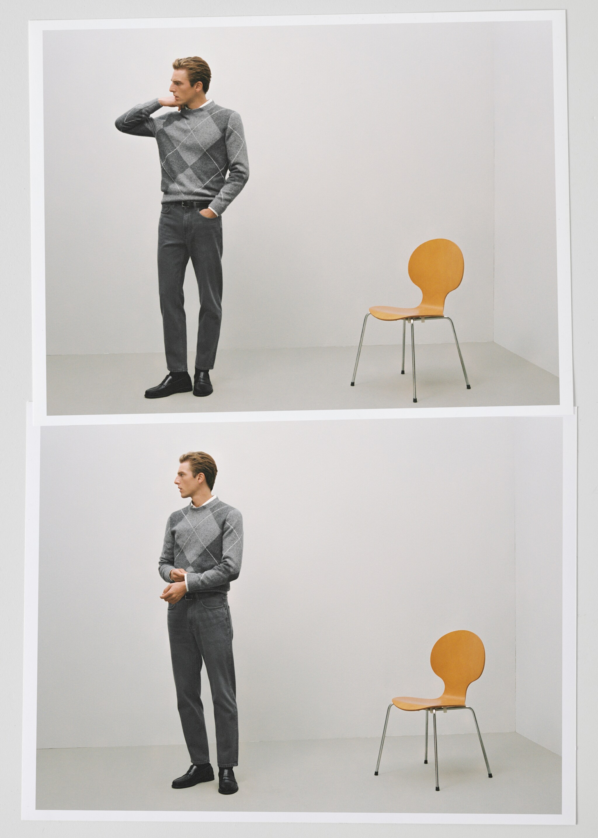 Regular fit cotton jeans - Details of the article 5, Denim Grey. Ref: 17037884-00.
