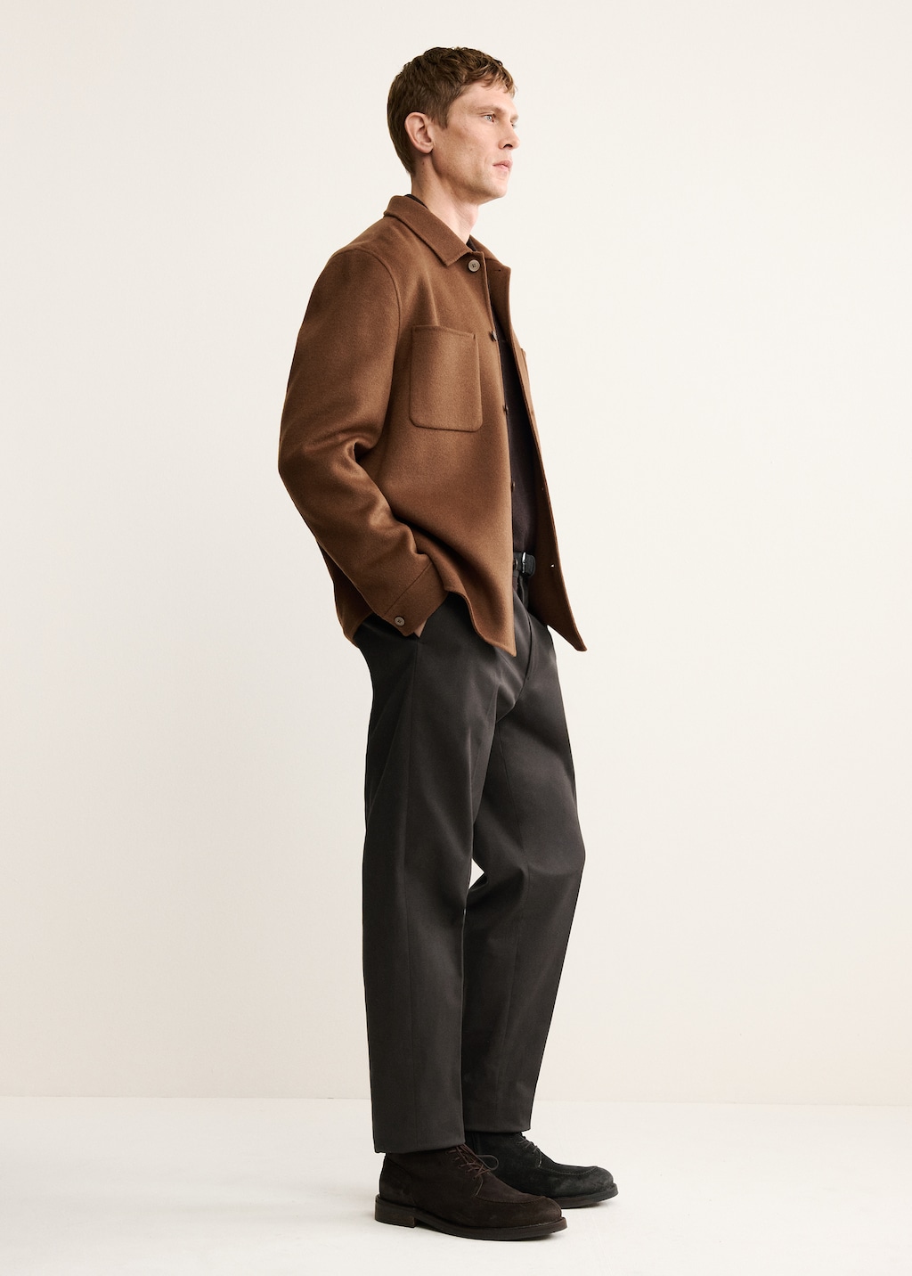 Handmade wool jacket with zip