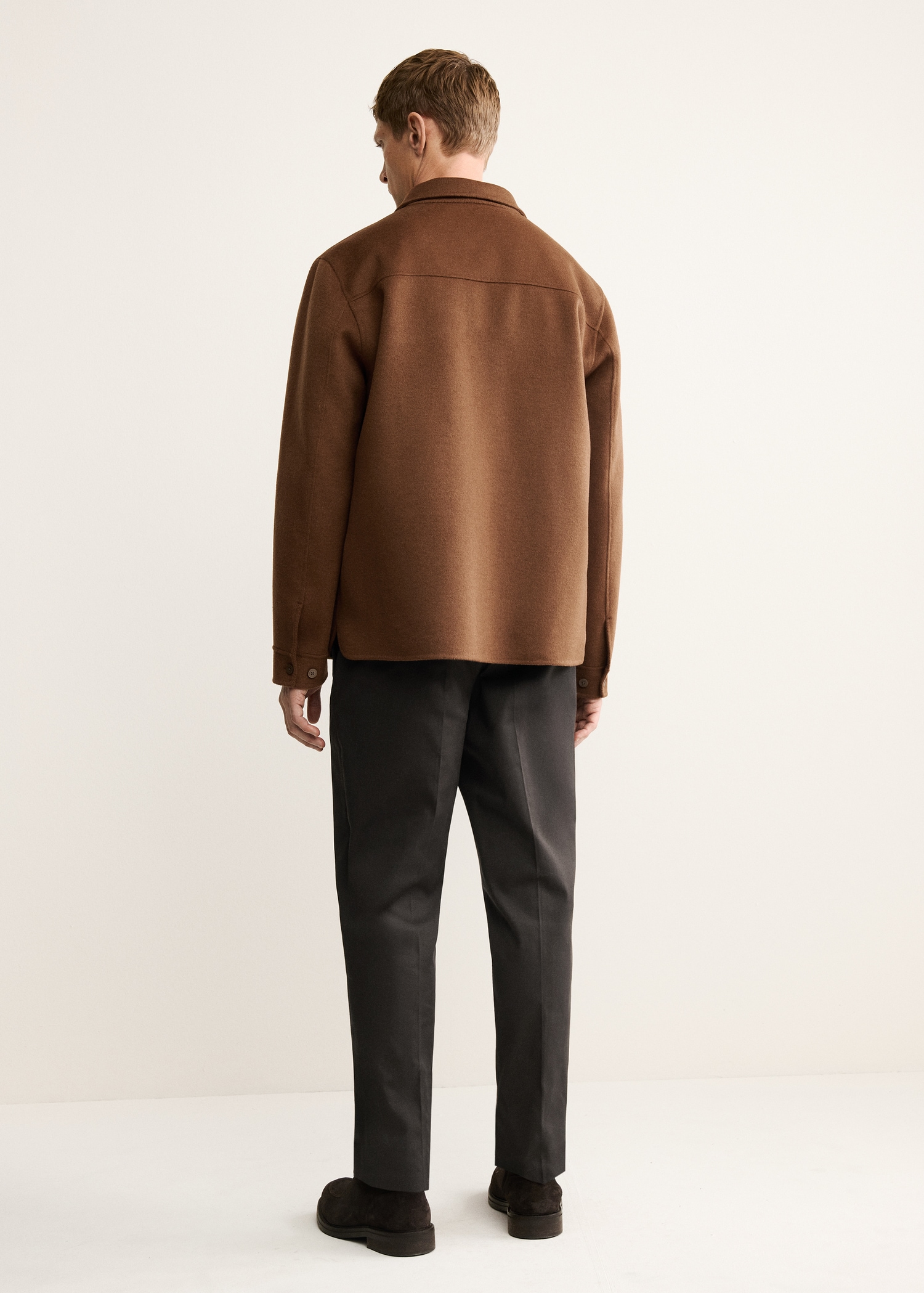 Handmade wool jacket with zip - Reverse of the article