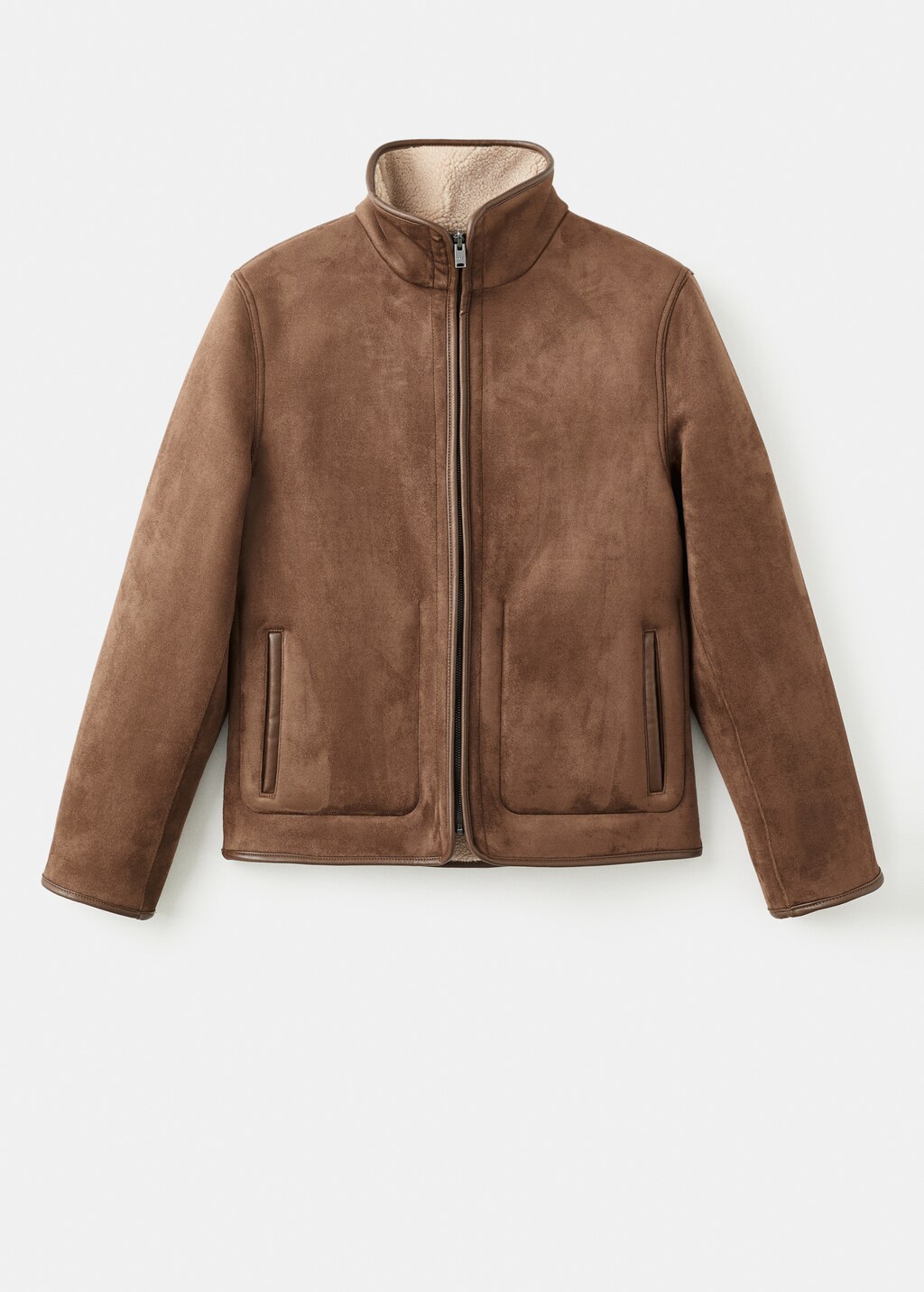 ジャケットその他 SVEVO Men Jacket 0140SA21201551 AI22 BROWN Suede leather-effect jacket | MANGO Sweden