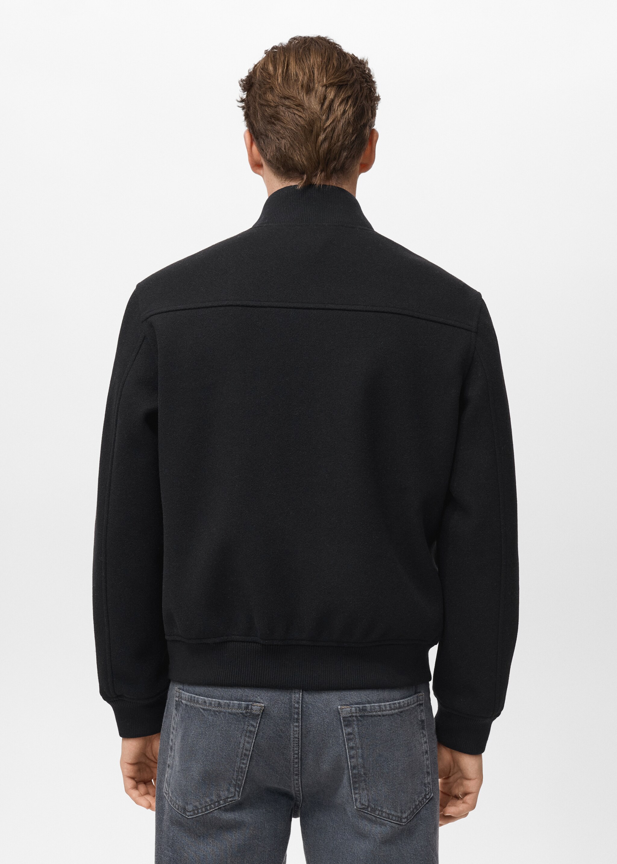 Bomber jacket with zip - Reverse of the article, Black. Ref: 17037889-00.