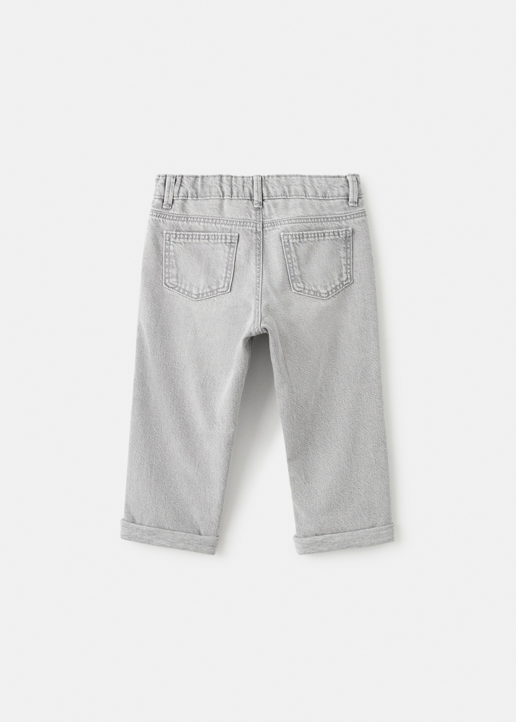 Jean droit bas à revers - Verso de l’article, Gris clair denim. Ref: 17037892-00.