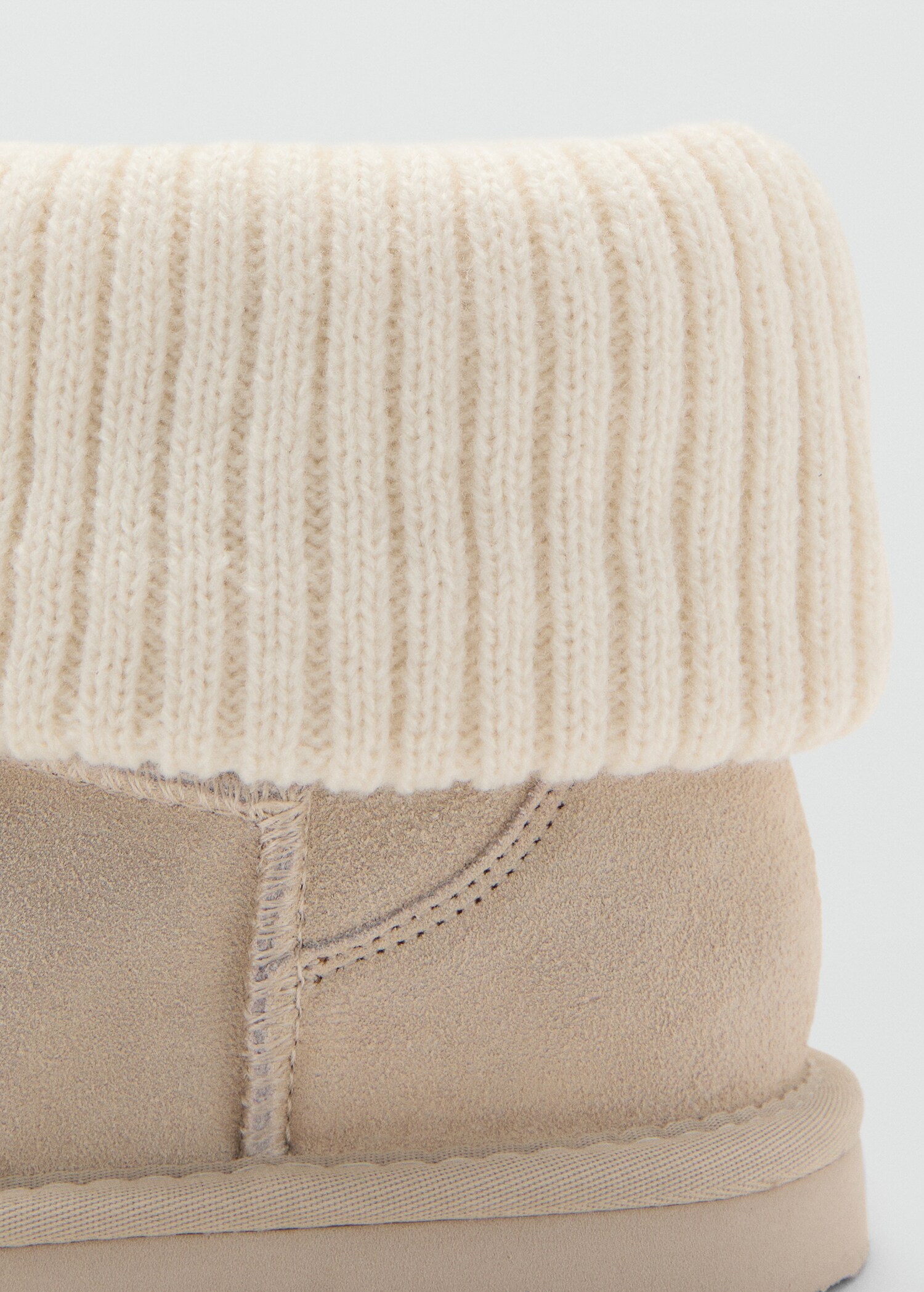 Leather ankle boots with knit detail - Details of the article 1