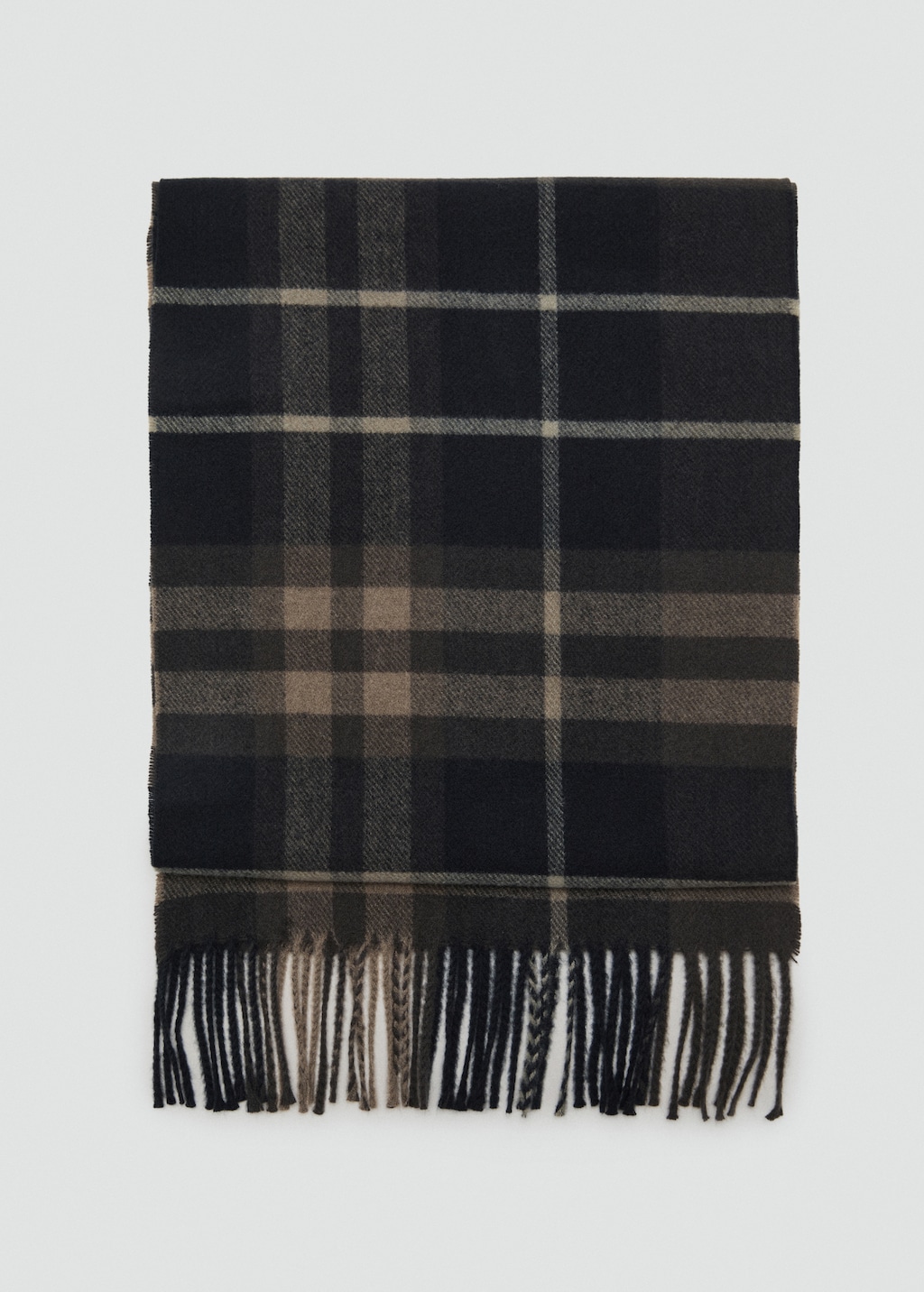 Check fringed scarf - Men | MANGO USA