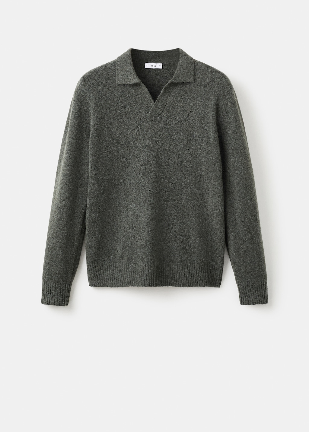 Knitted wool blend polo sweater