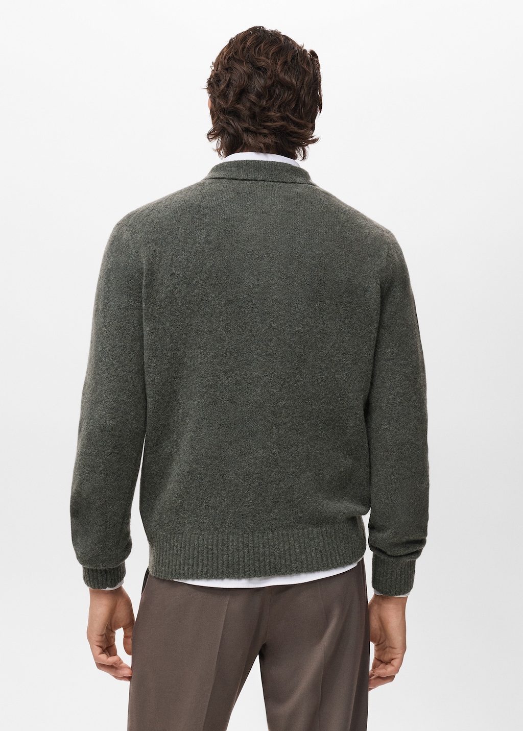 Knitted wool blend polo sweater