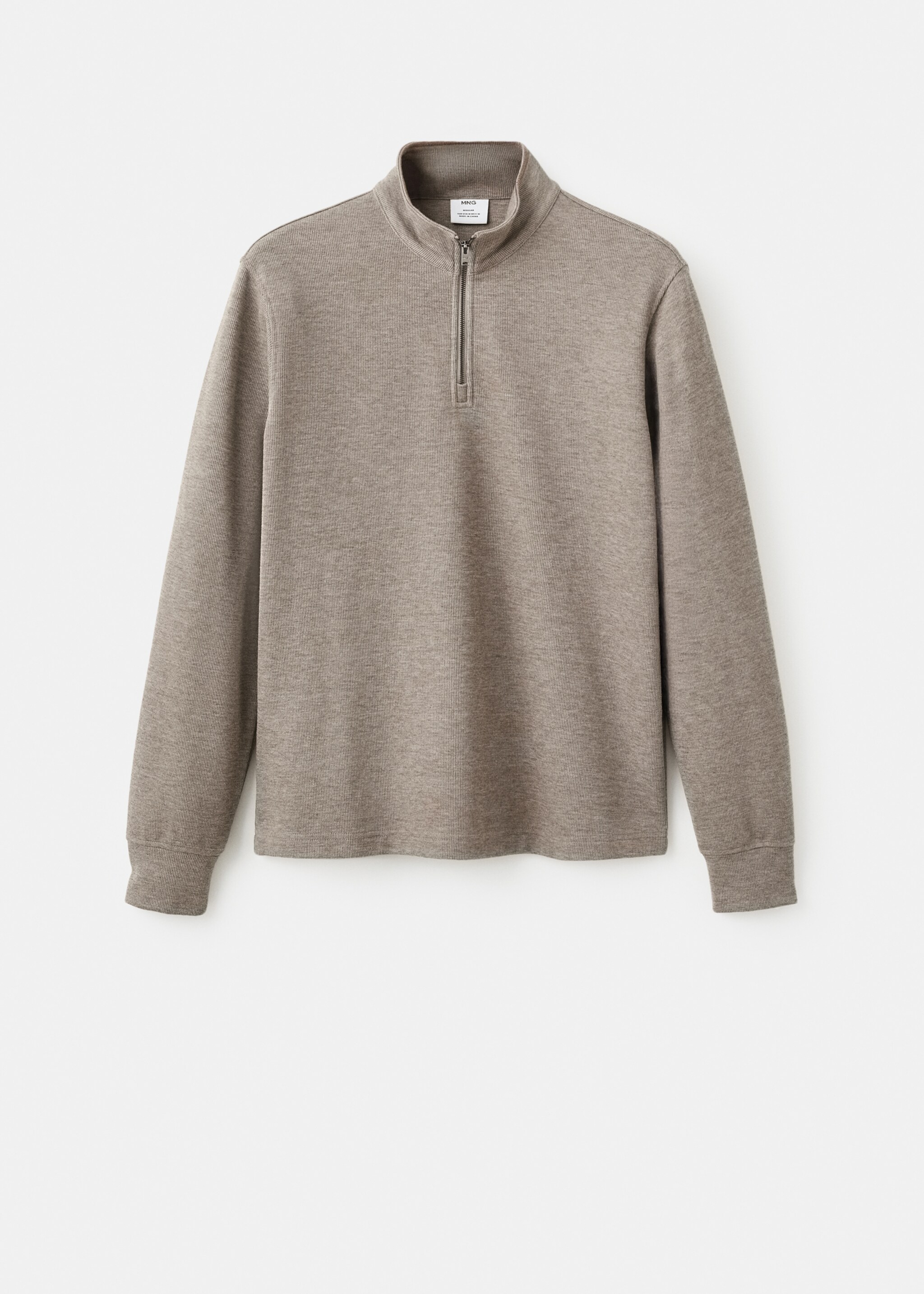 Sweat zip coupe normale - Article sans modèle, Sable. Ref: 17037898-00.