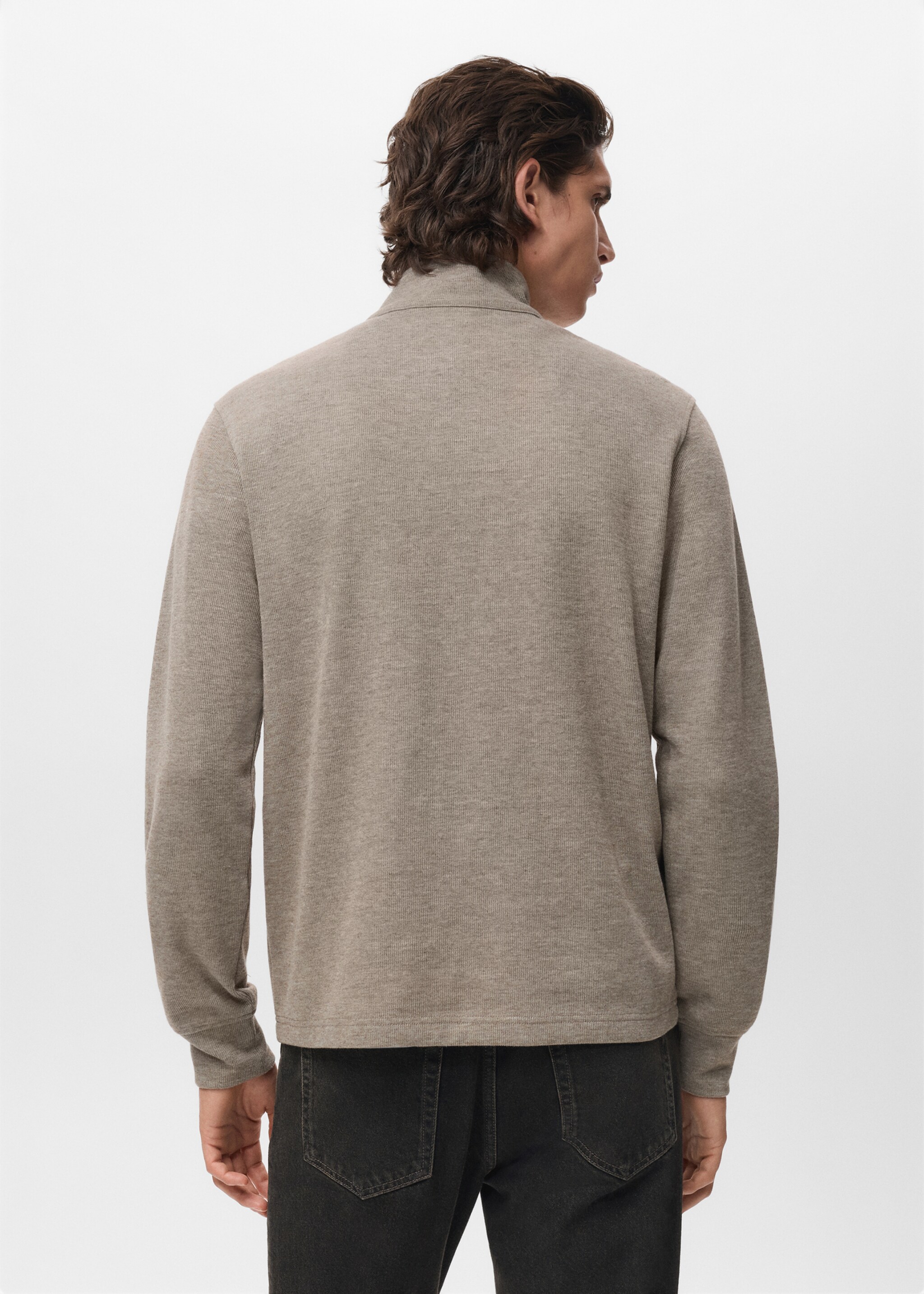 Sweat zip coupe normale - Verso de l’article, Sable. Ref: 17037898-00.